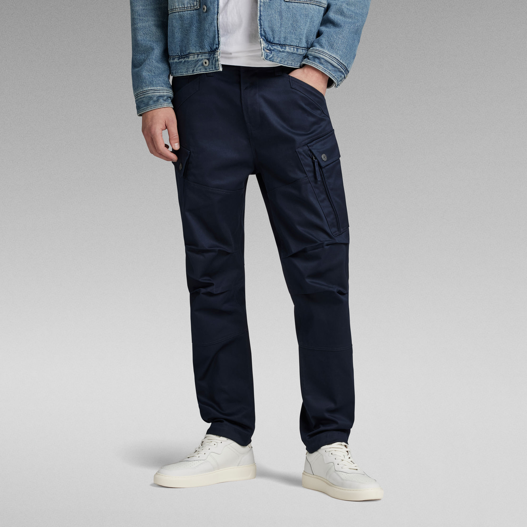 

Zip Cargo Pants Regular Tapered - Dark blue - Men