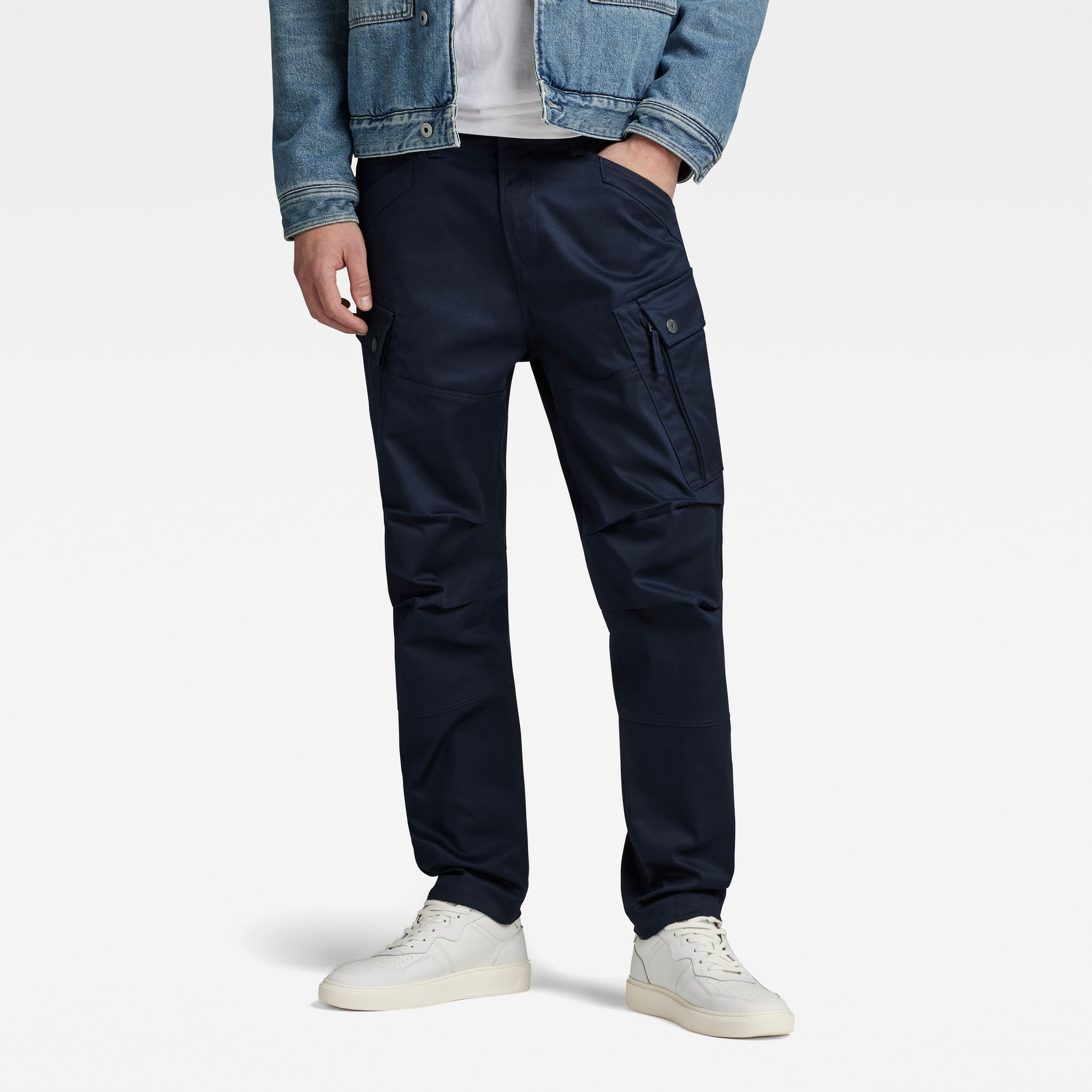 

Zip Cargo Broek Regular Tapered - Donkerblauw - Heren