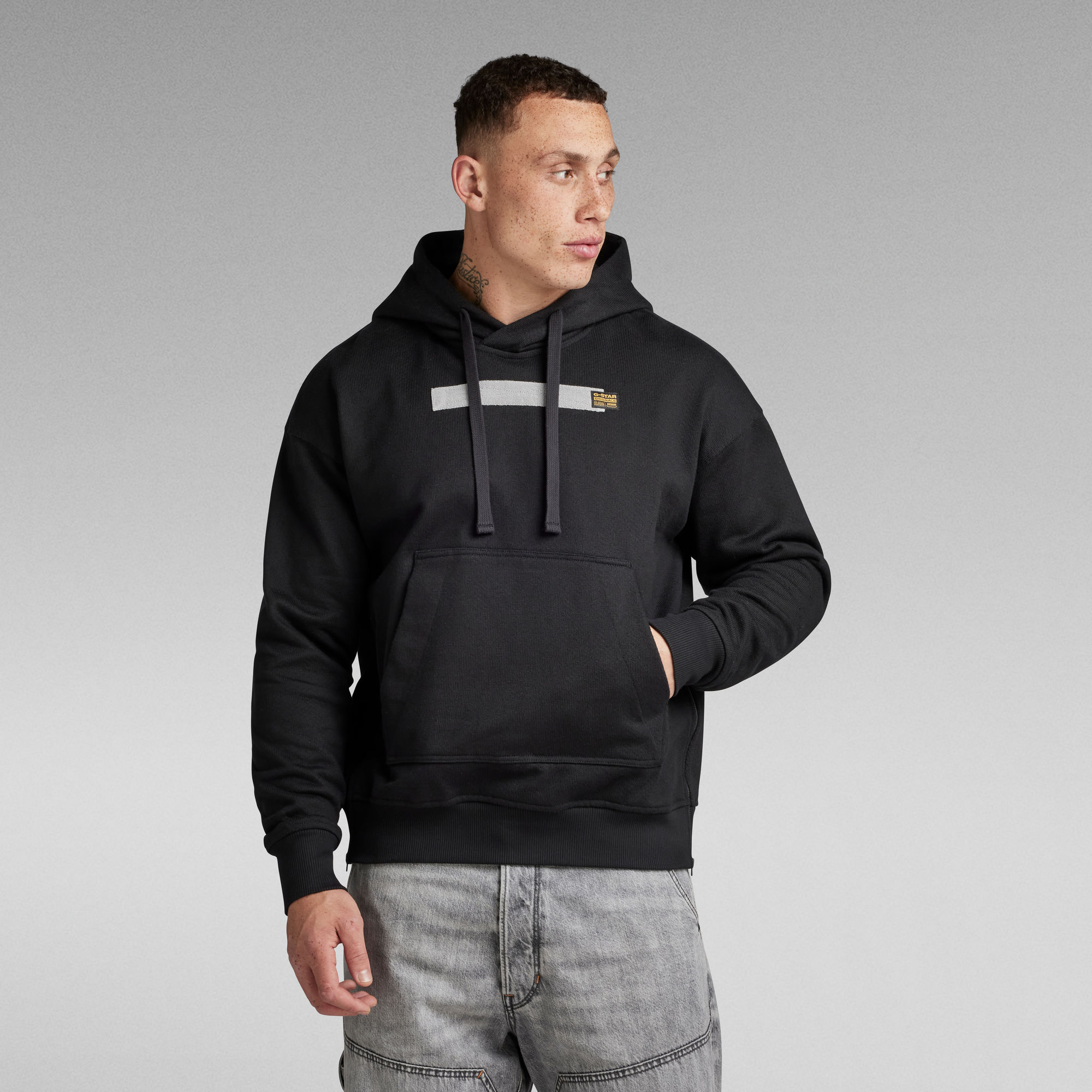 

Flight Deck Loose Hooded Sweater - Black - Men