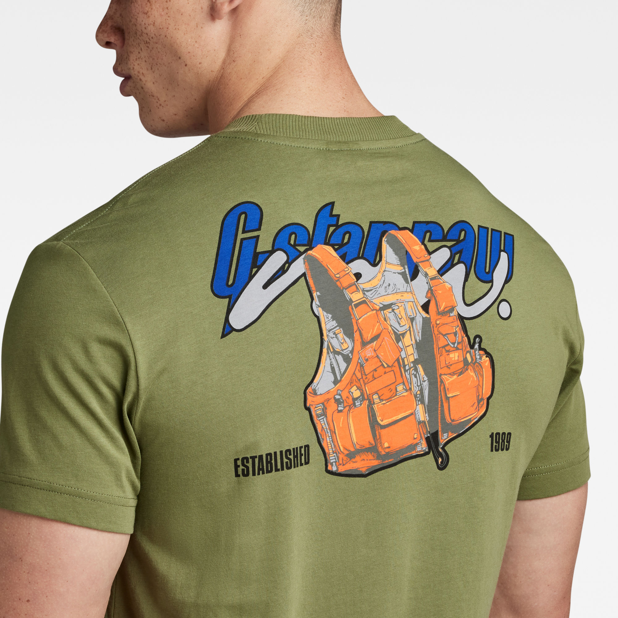 G-Star RAW Vest Back Graphic T-Shirt Groen Heren