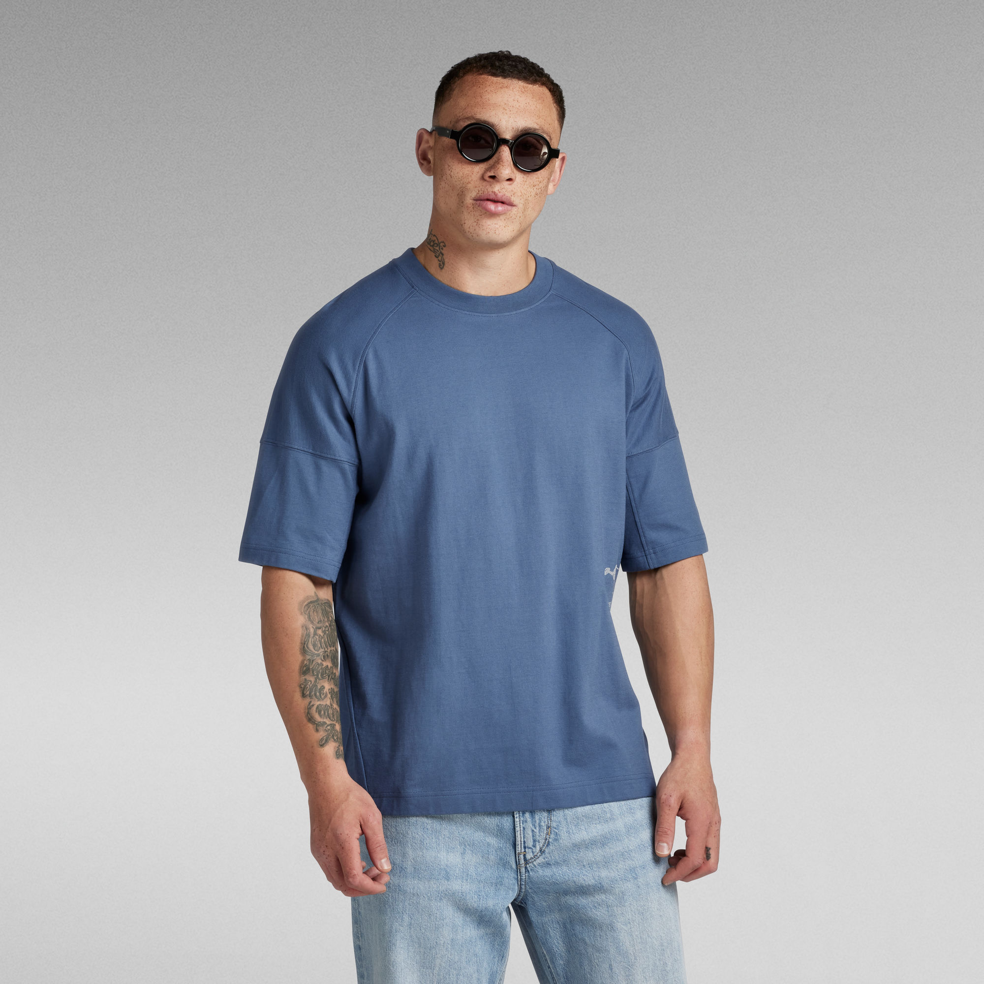 G-Star RAW Motion Boxy T-Shirt Midden blauw Heren