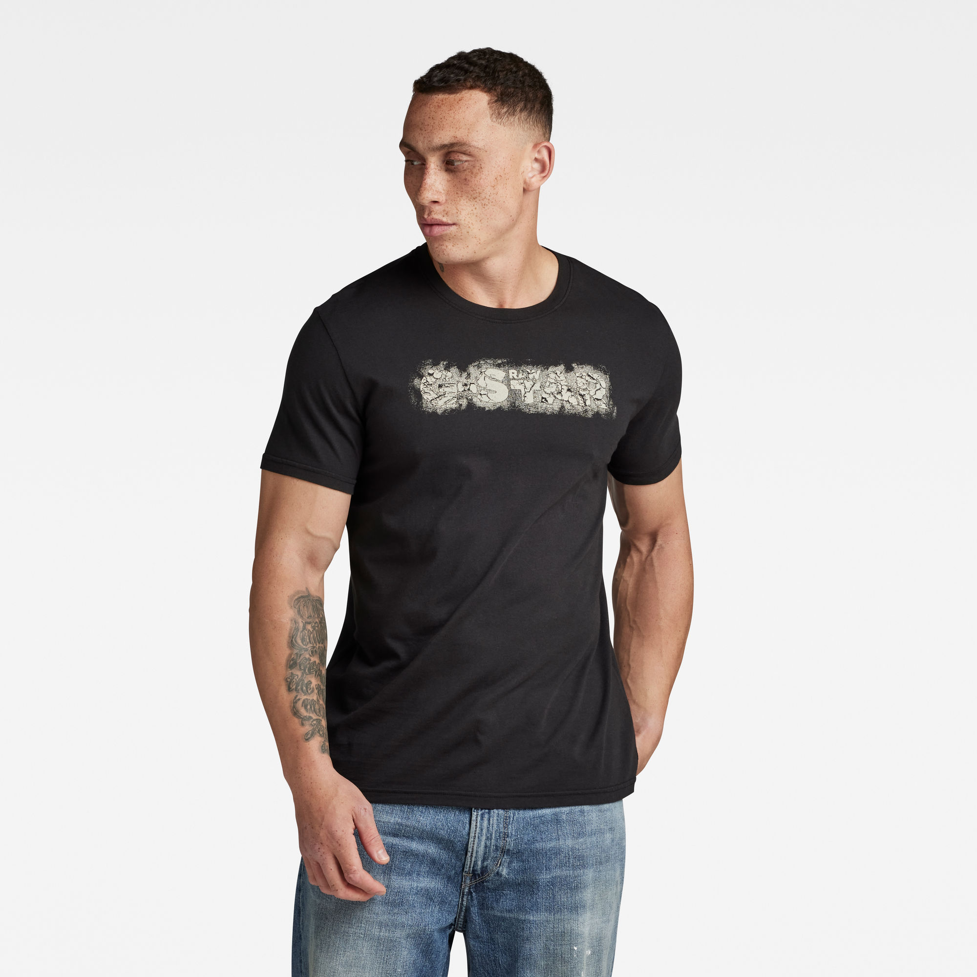 G-Star RAW regular fit T-shirt met printopdruk zwart