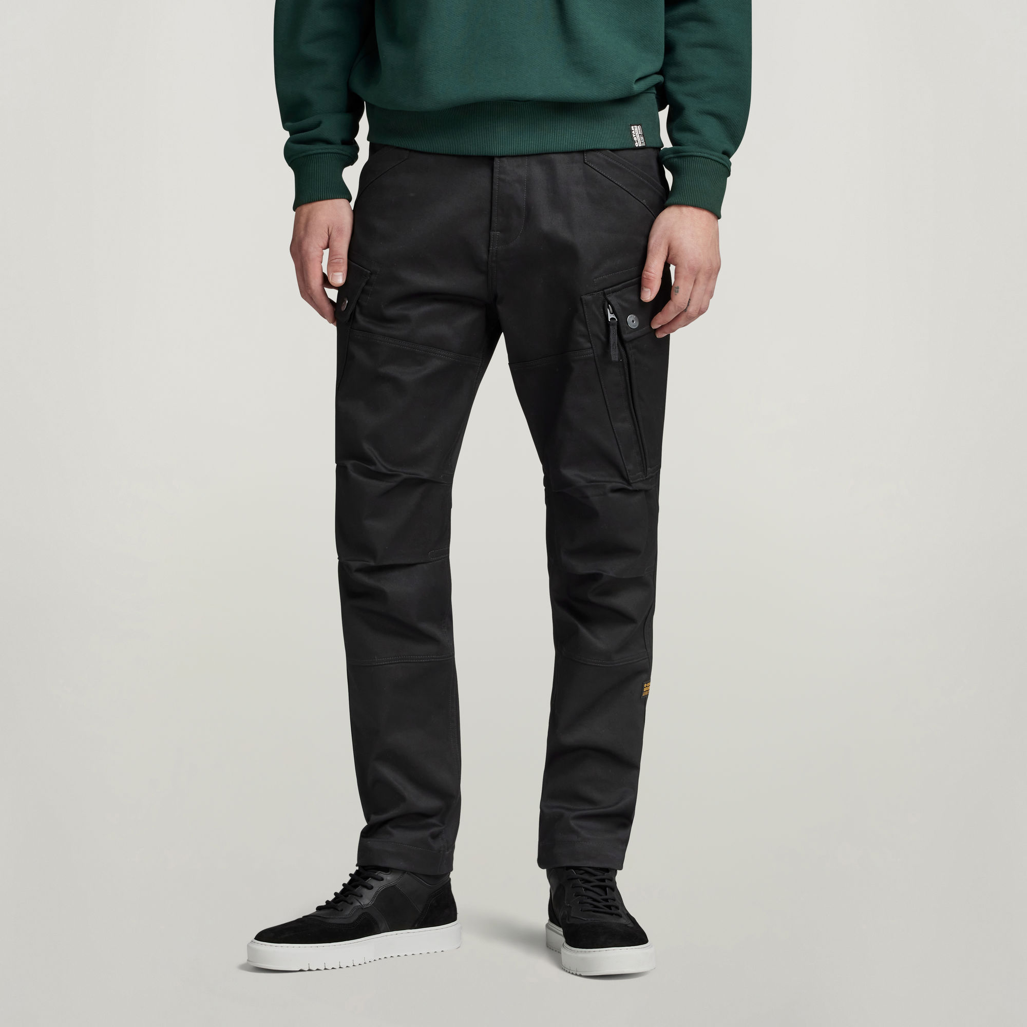 G-Star RAW Zip Cargo Broek Regular Tapered Zwart Heren