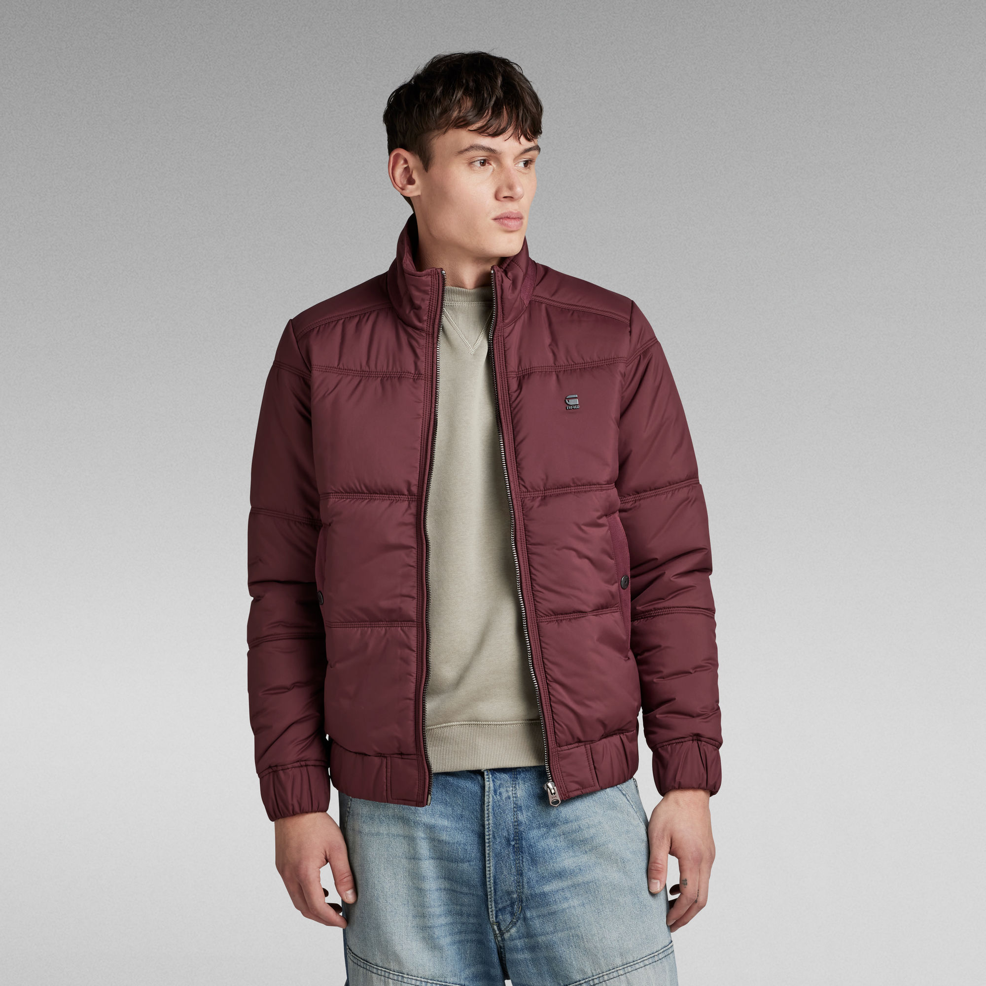 Padded Quilted Jacke - Rot - Herren