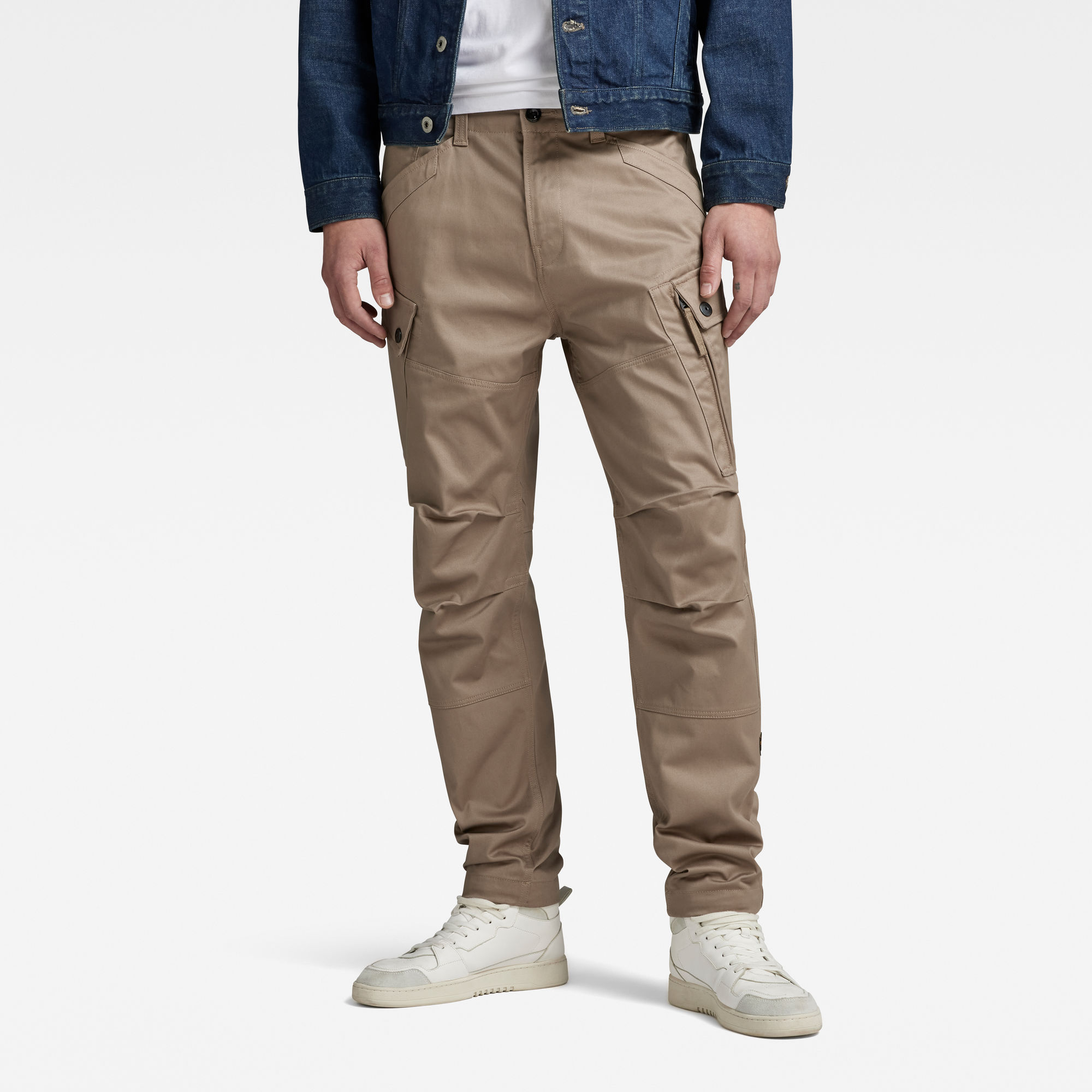 

Zip Cargo Pants Regular Tapered - Beige - Men