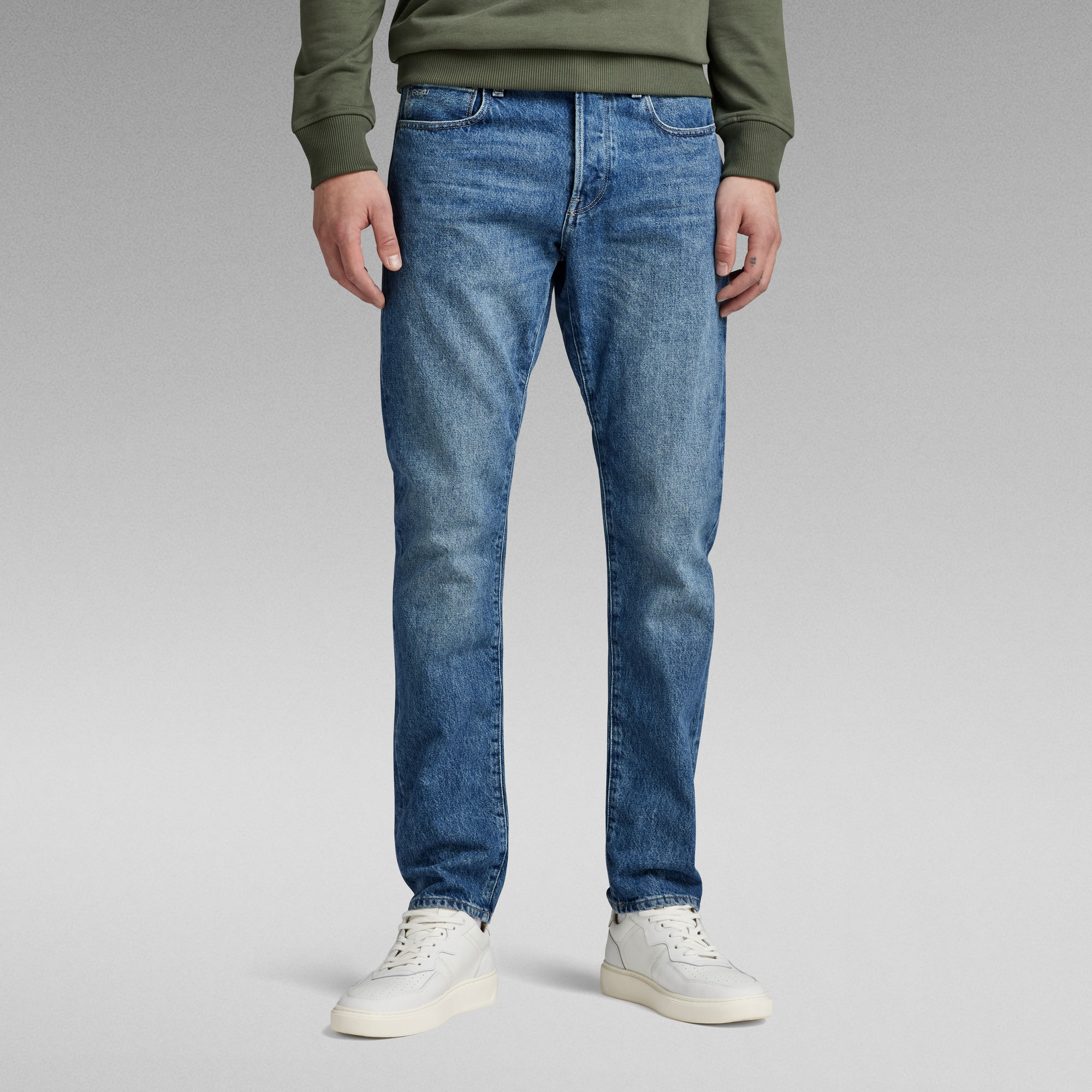 G-Star RAW 3301 Regular Tapered Jeans Midden blauw Heren