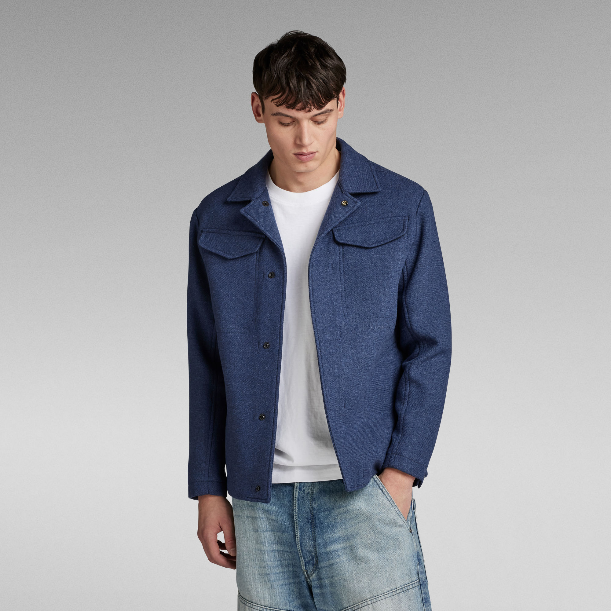 Chore Wool Jacke - Mittelblau - Herren