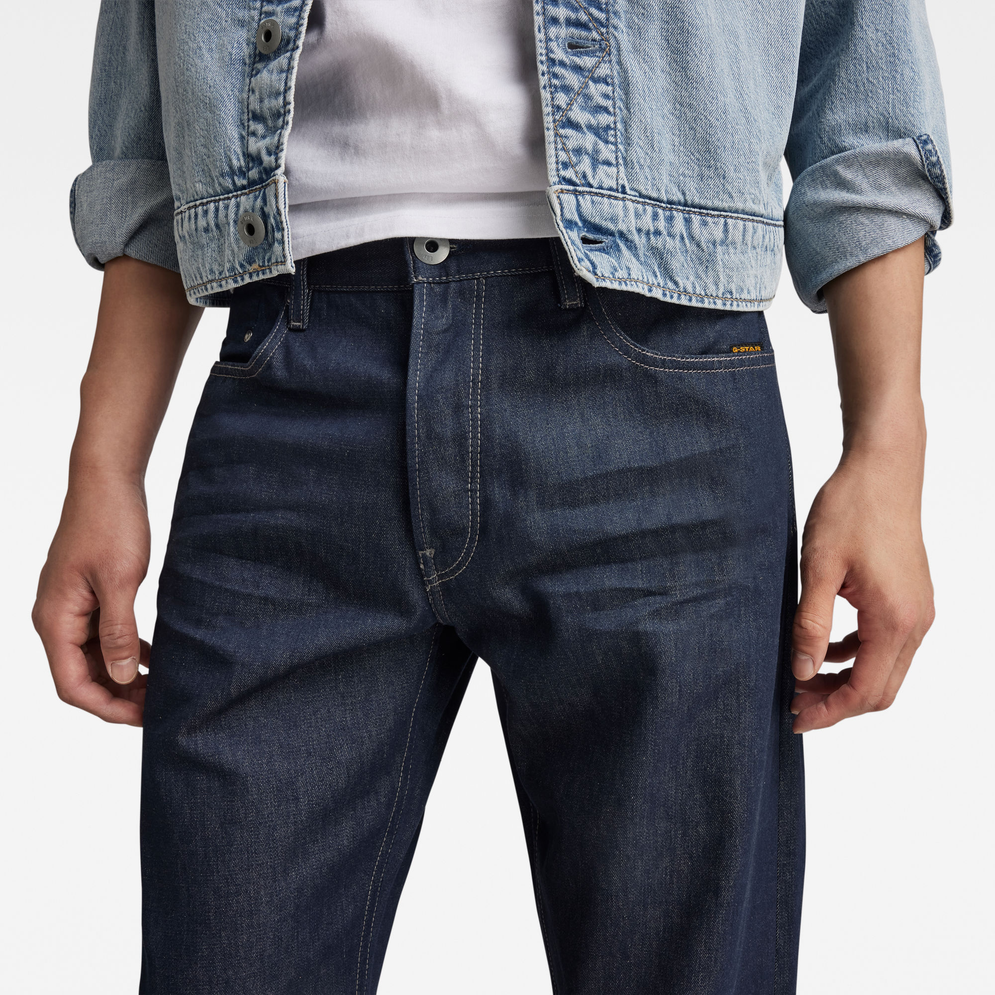 G-Star RAW Dakota Regular Straight Selvedge Jeans Donkerblauw Heren