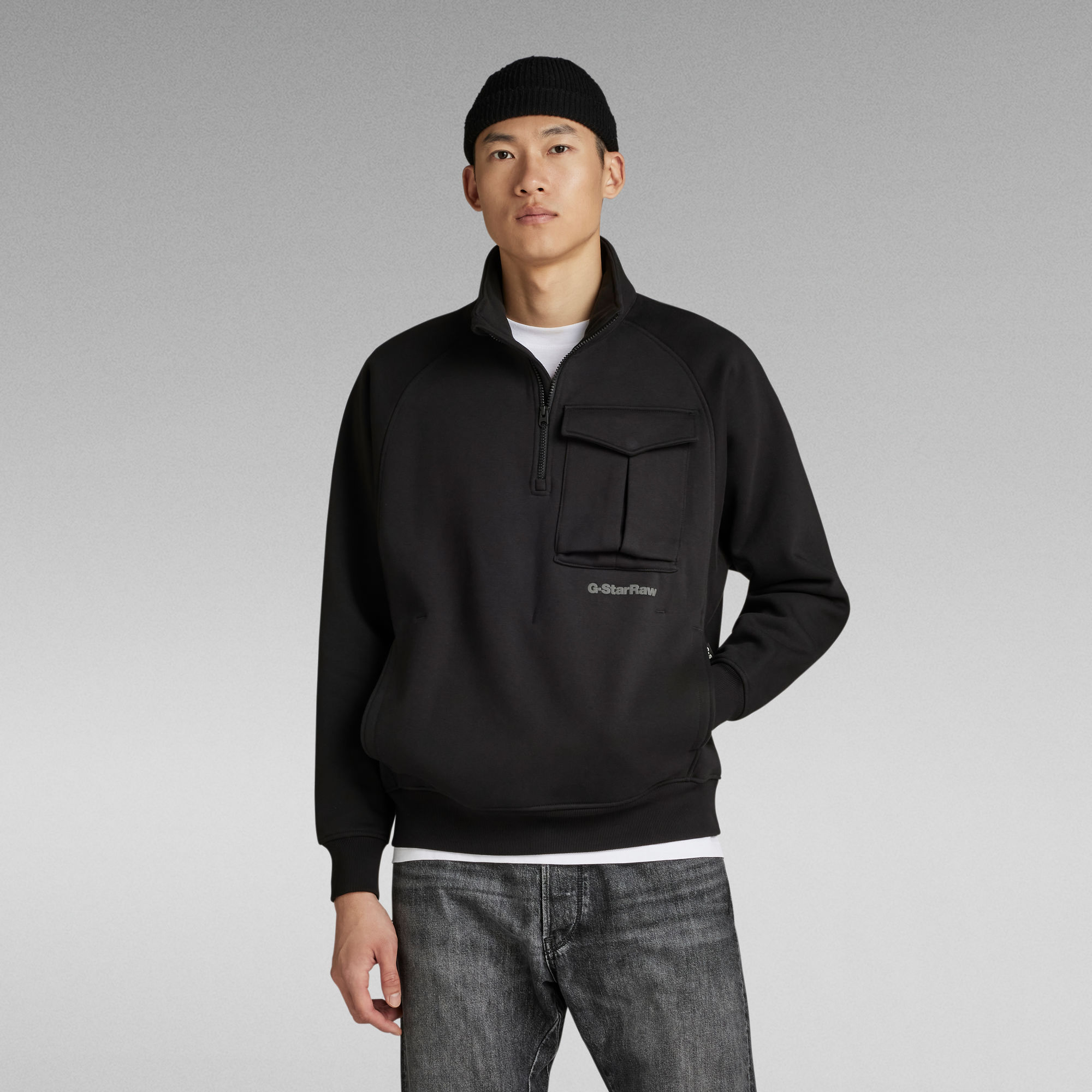 

Anorak Loose Sweater - Black - Men