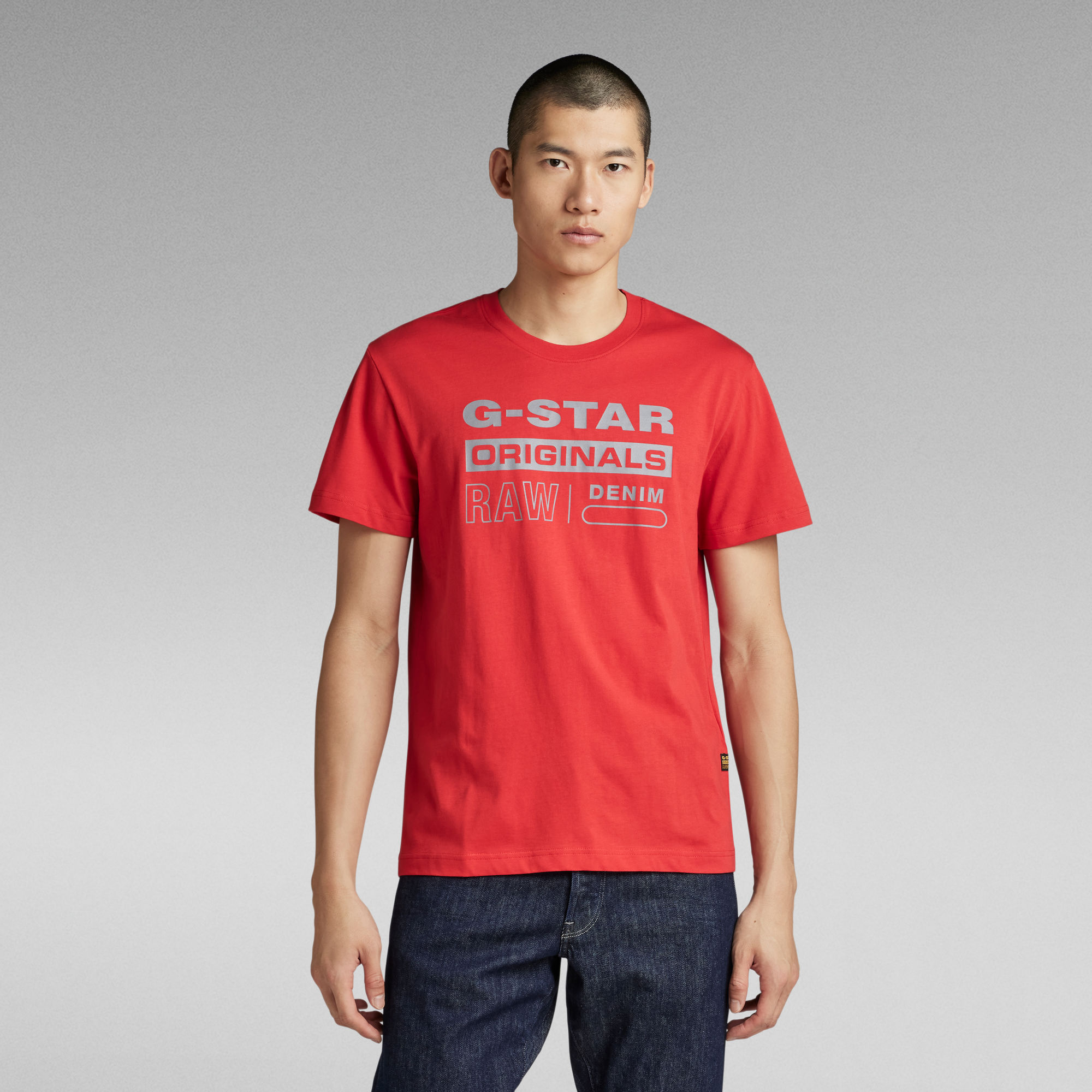 G-Star RAW Reflective Originals Graphic T-Shirt Rood Heren