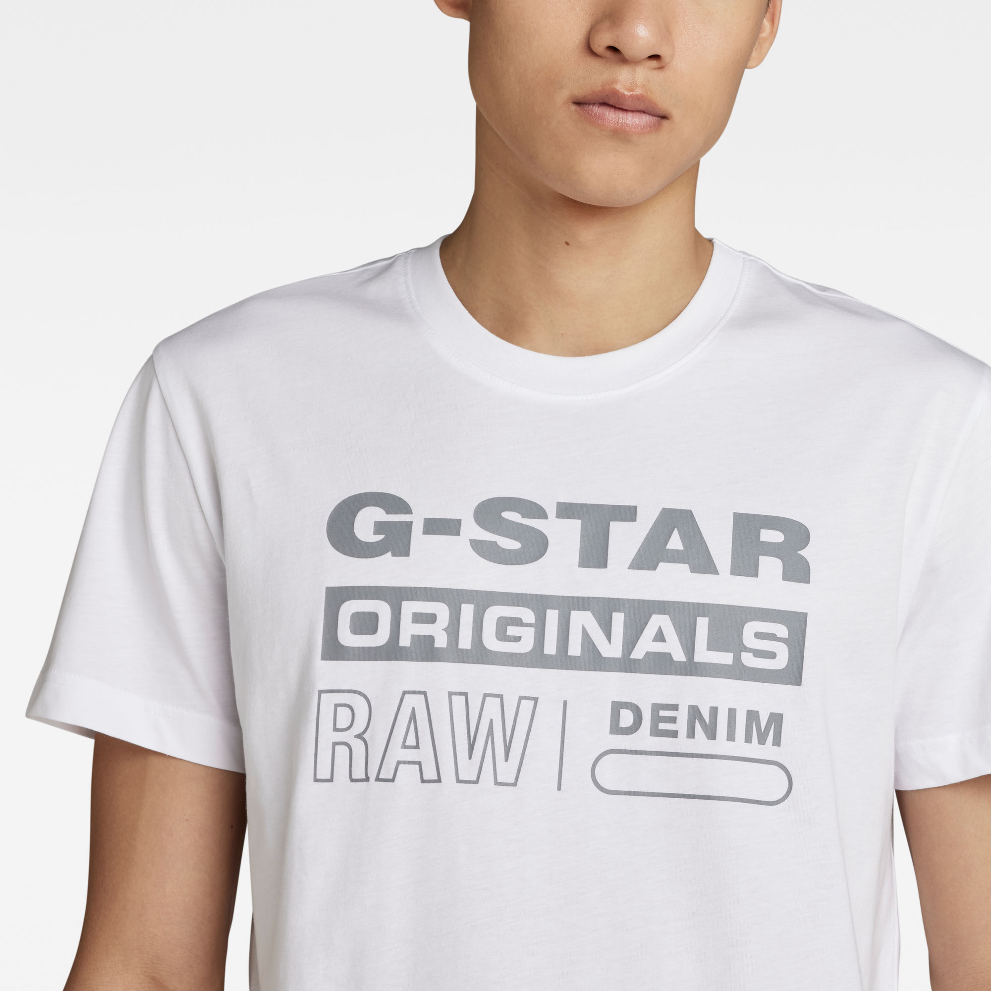 G-Star RAW Reflective Originals Graphic T-Shirt Wit Heren