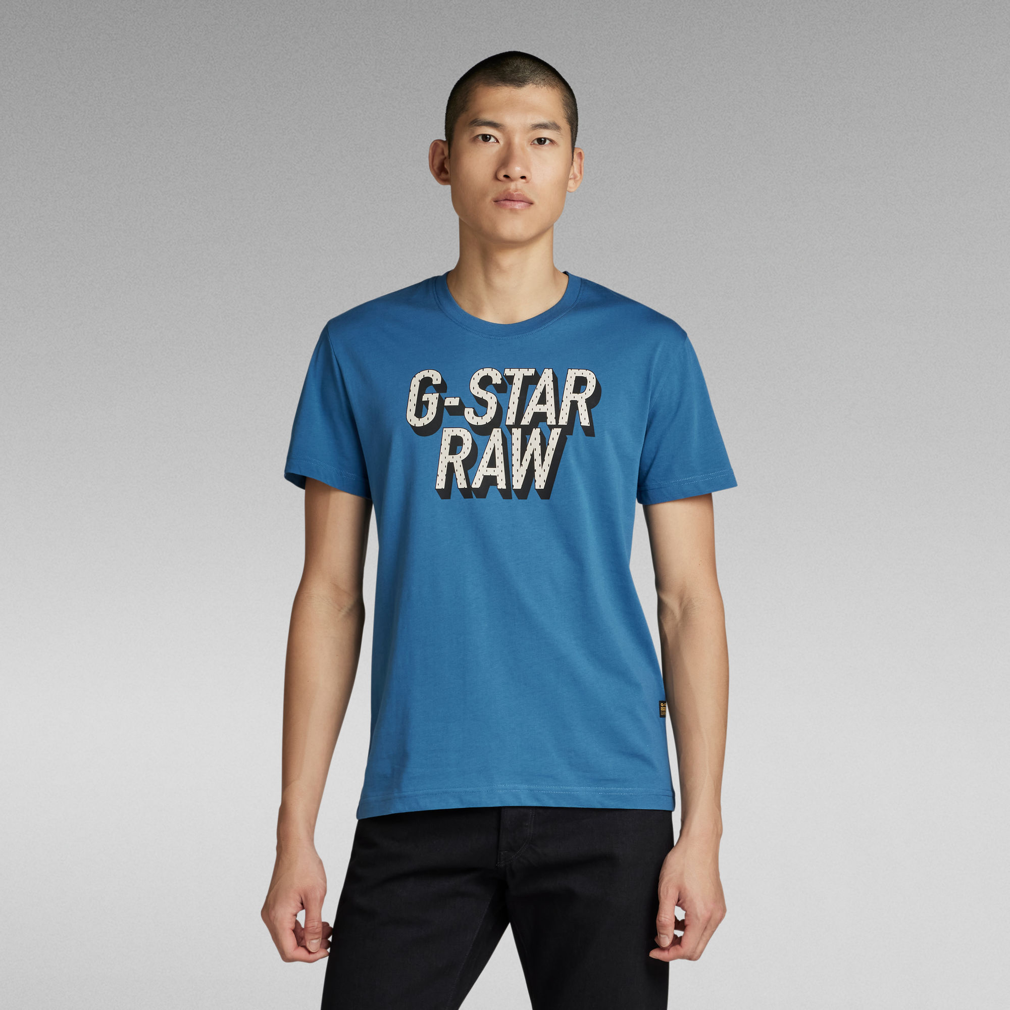 G-Star RAW 3D Dotted Graphic T-Shirt Midden blauw Heren