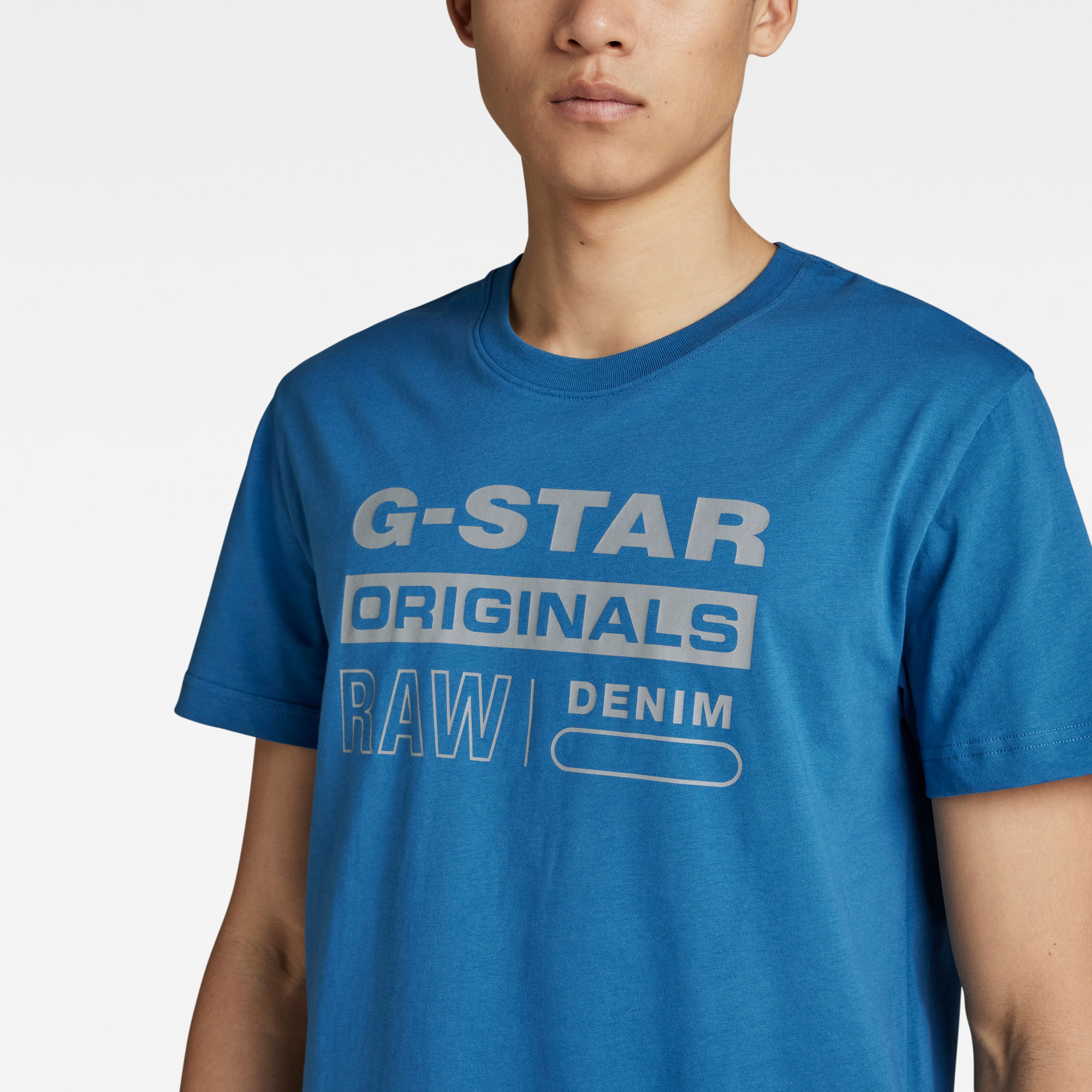 G-Star RAW Reflective Originals Graphic T-Shirt Midden blauw Heren