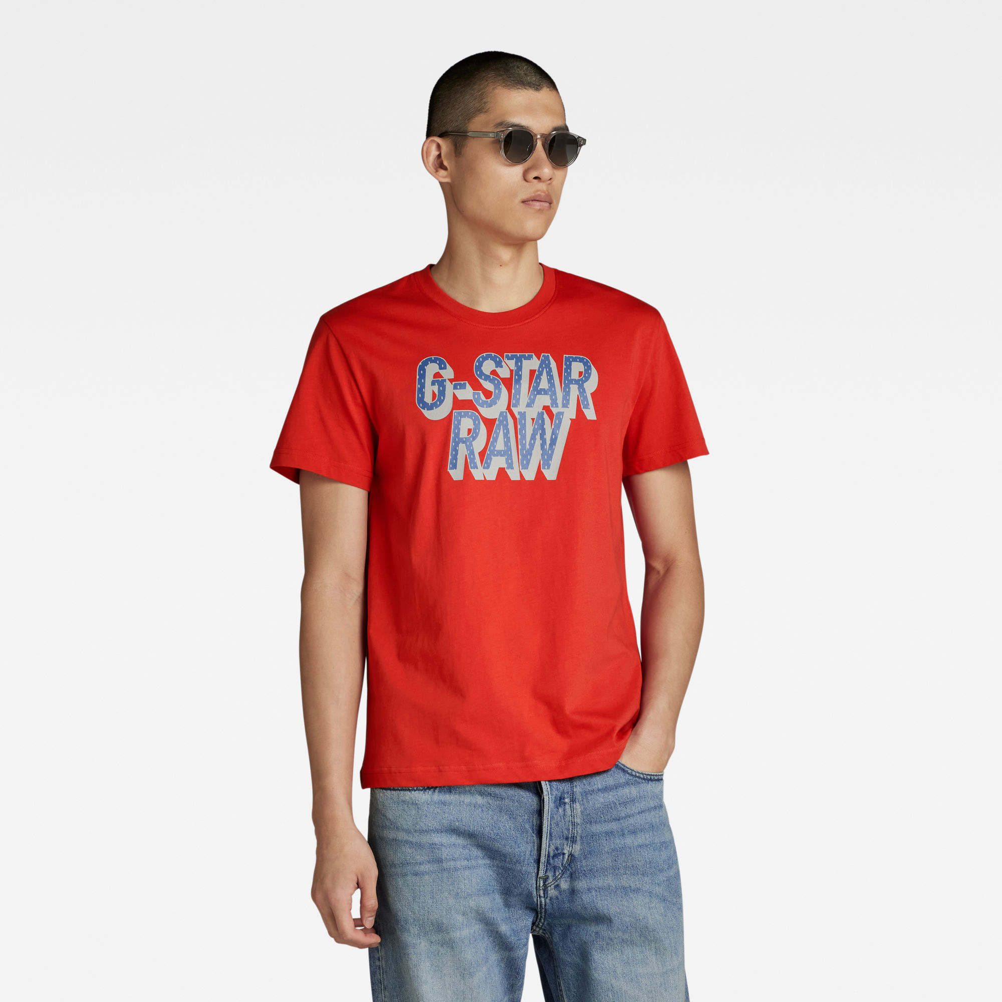 G-Star RAW 3D Dotted Graphic T-Shirt Rood Heren
