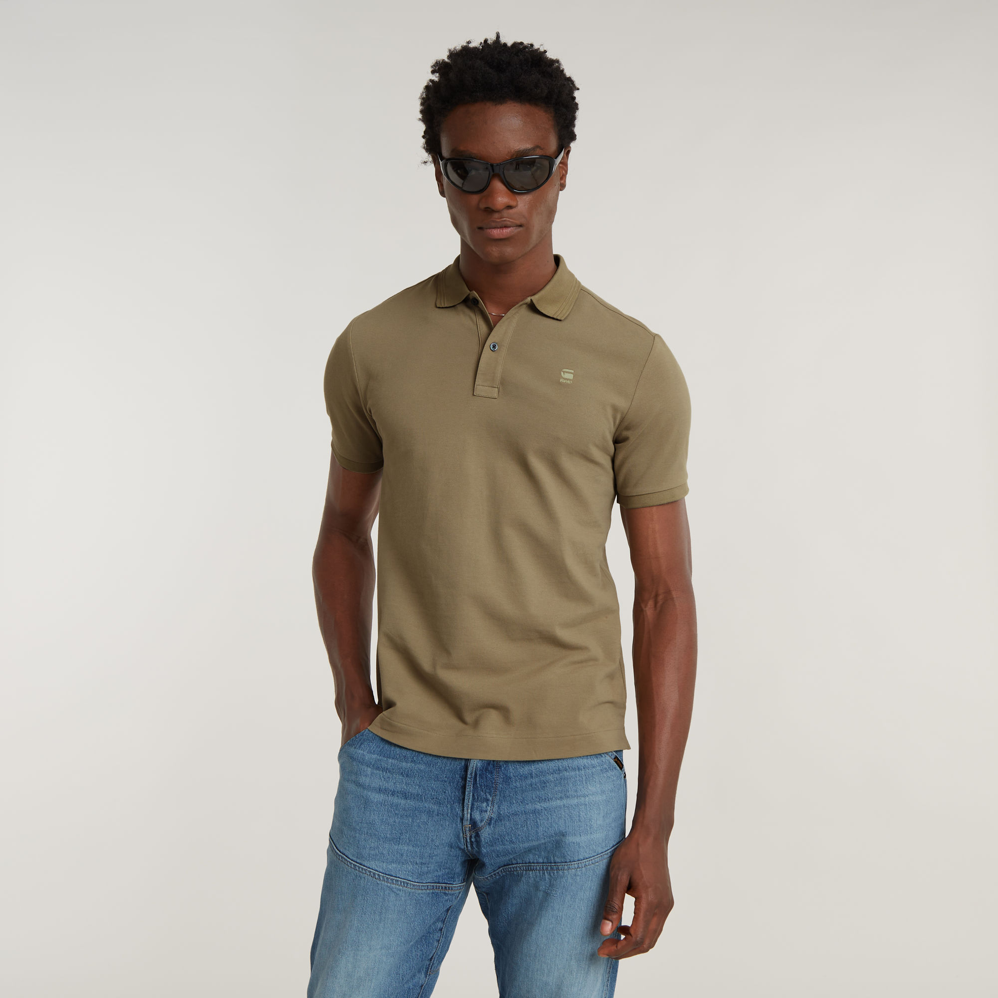 G-Star RAW slim fit polo Dunda olijfgroen