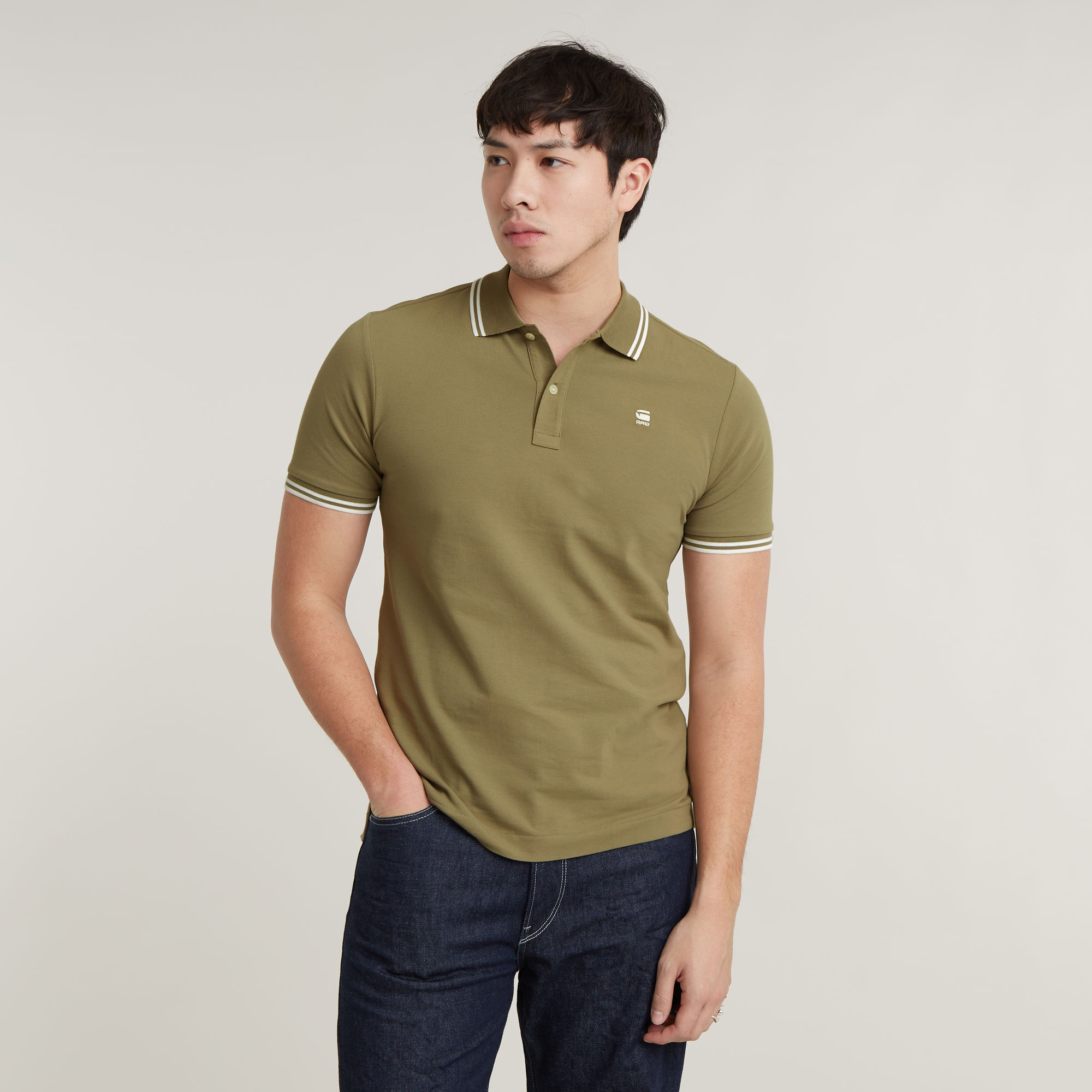 

Dunda Slim Stripe Polo - Green - Men