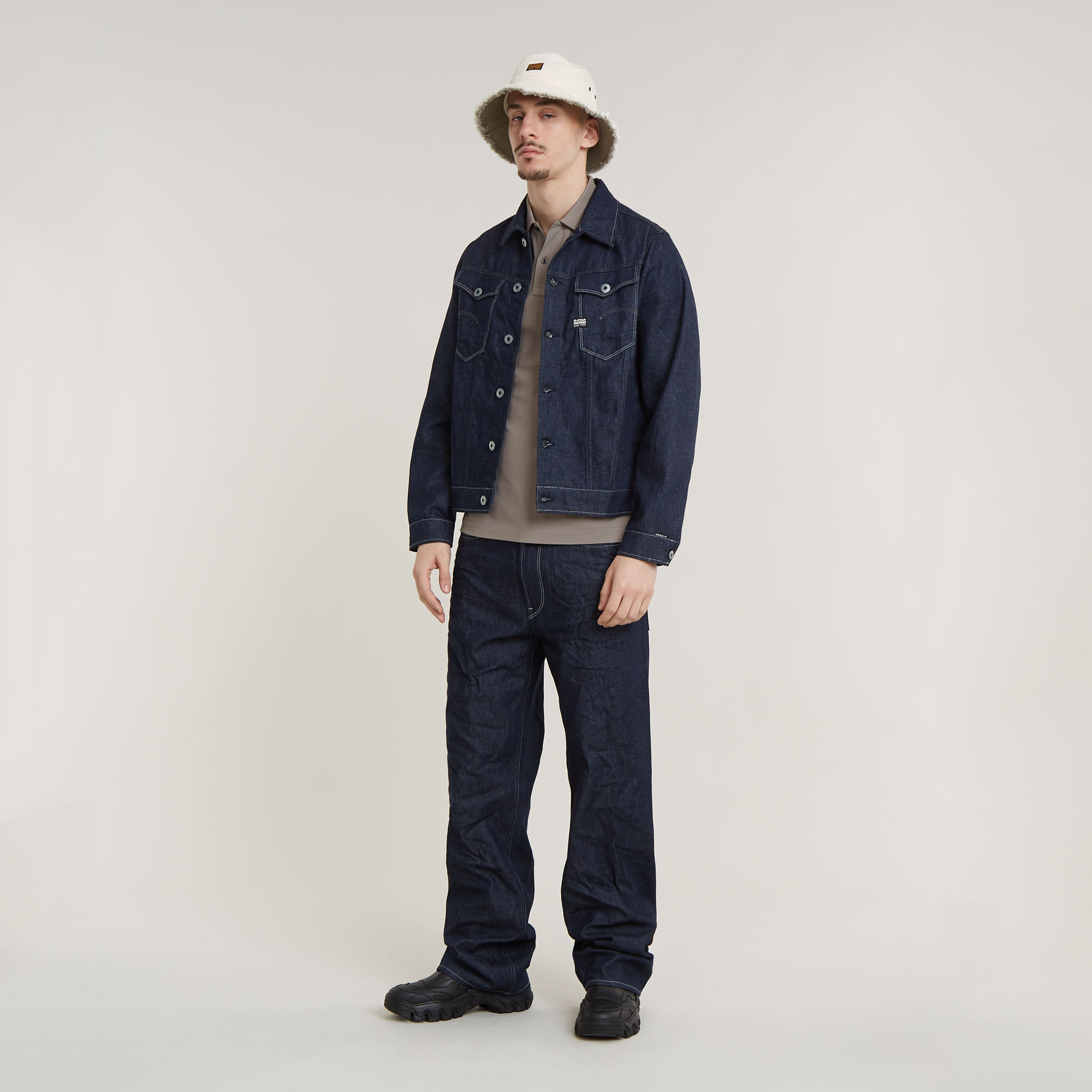 G-Star RAW Dunda Slim Stripe Polo Beige Heren