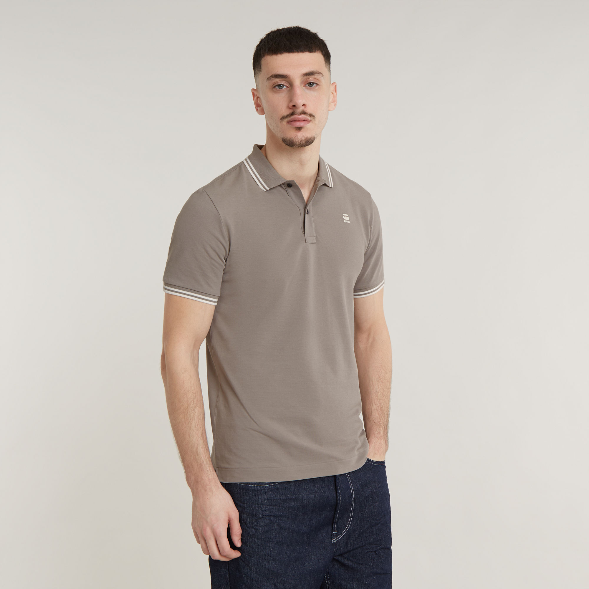 

Dunda Slim Stripe Polo - Beige - Men