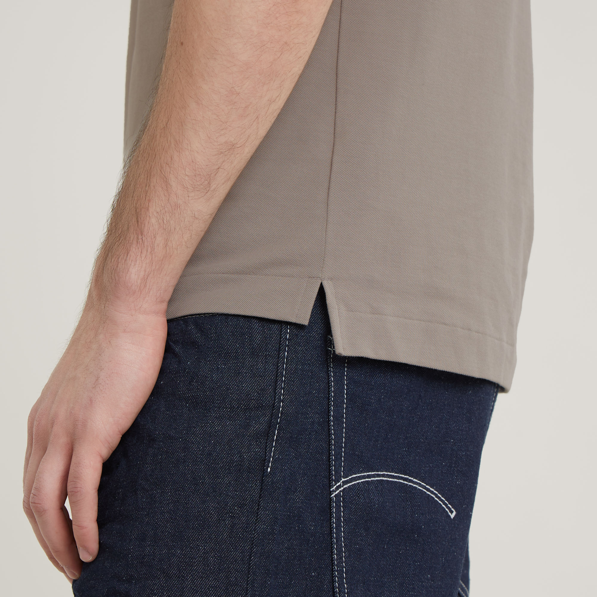 G-Star RAW Dunda Slim Stripe Polo Beige Heren