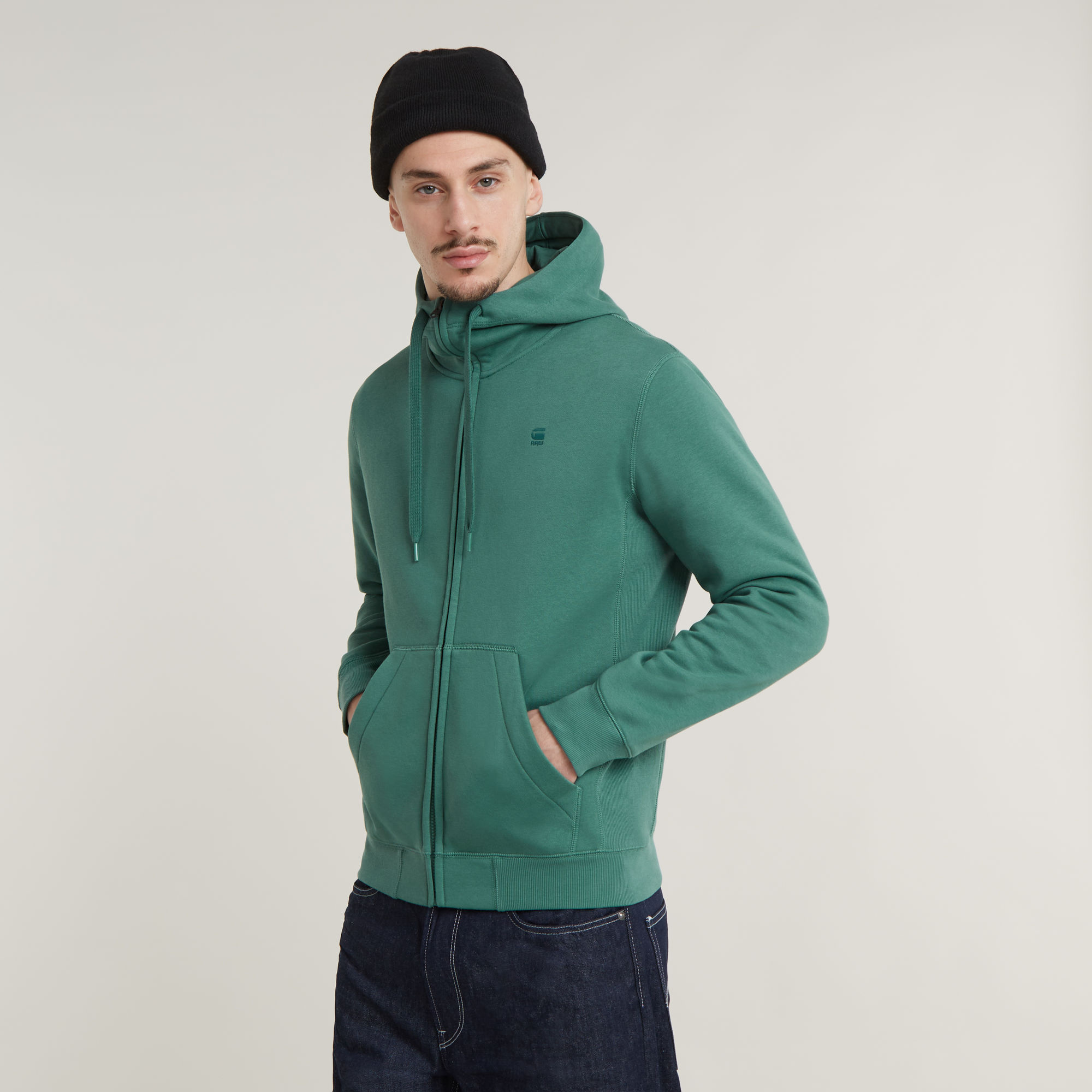 

Premium Core Hoodie Met Rits - Groen - Heren