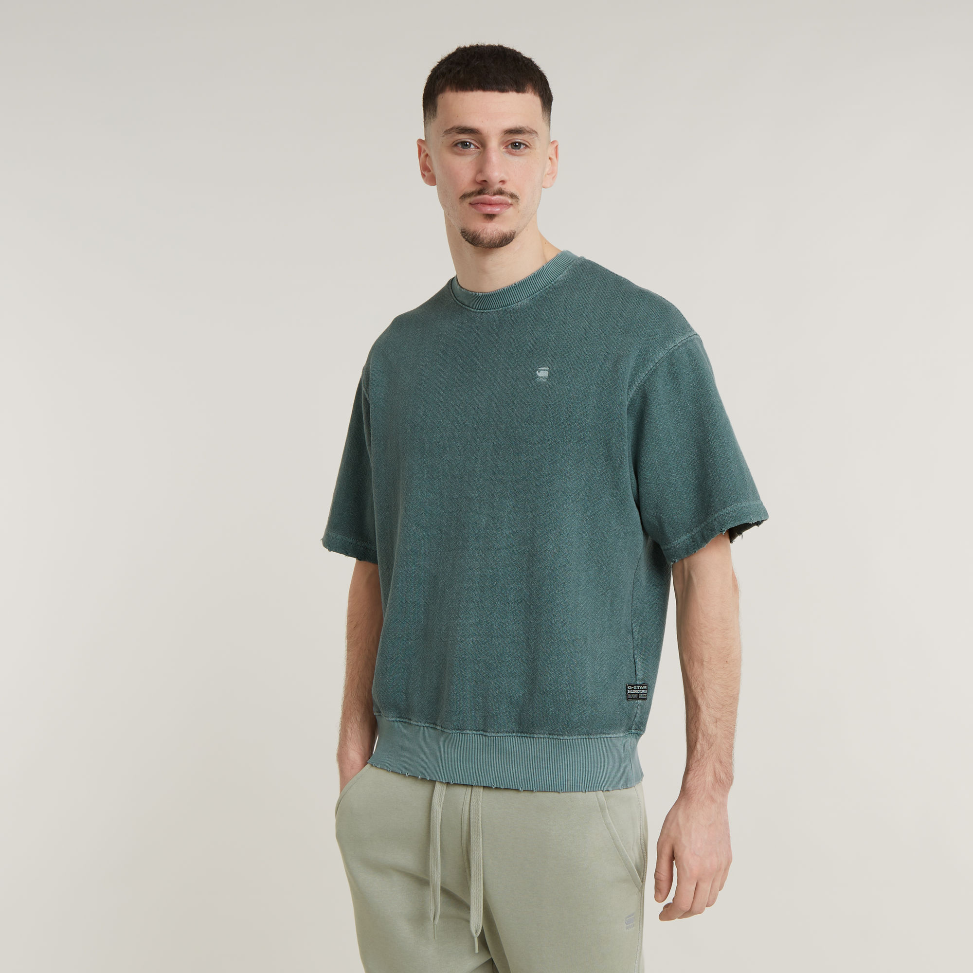 G-Star RAW Overdyed Loose Sweater Groen Heren