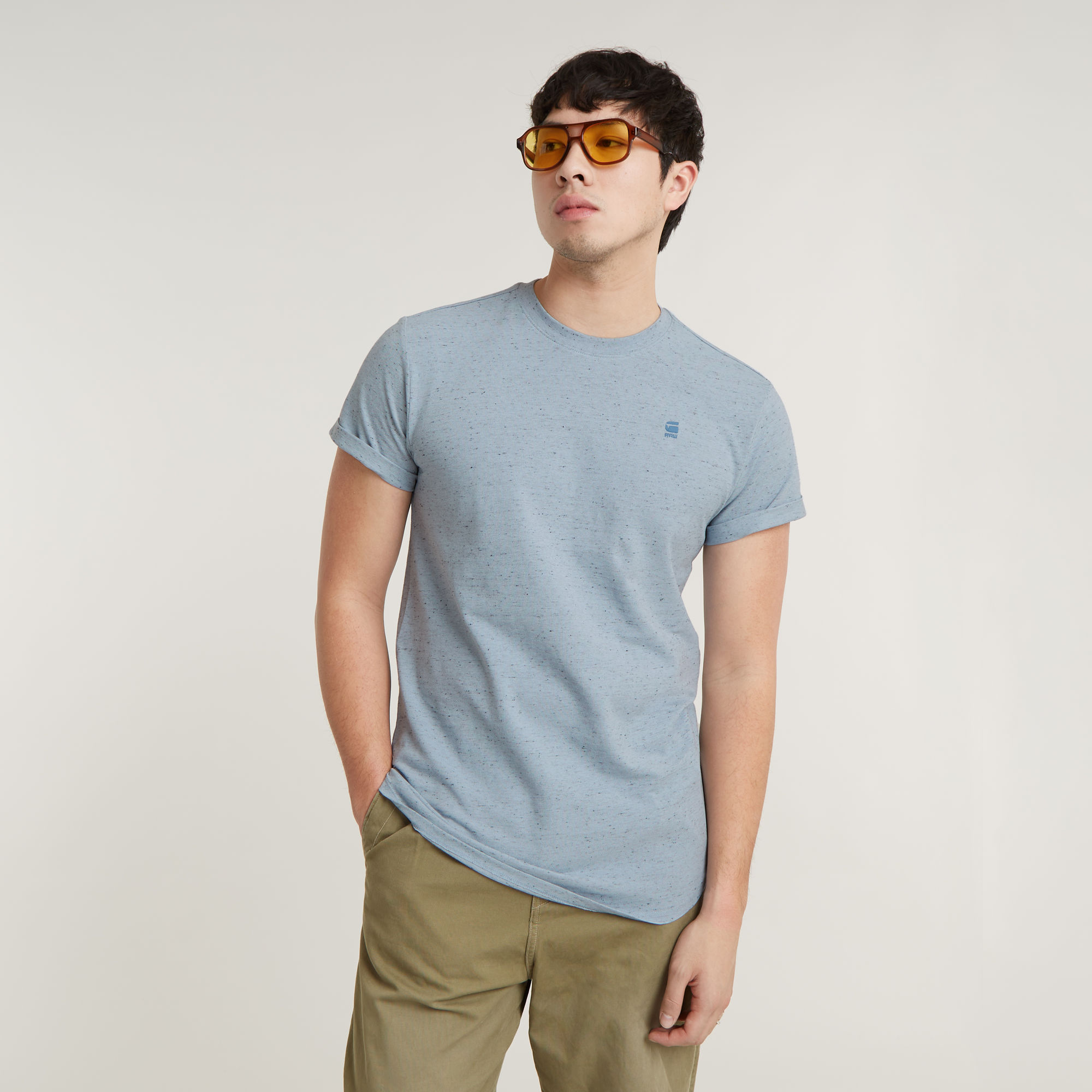G-Star RAW gemêleerd regular fit T-shirt Lash lichtblauw