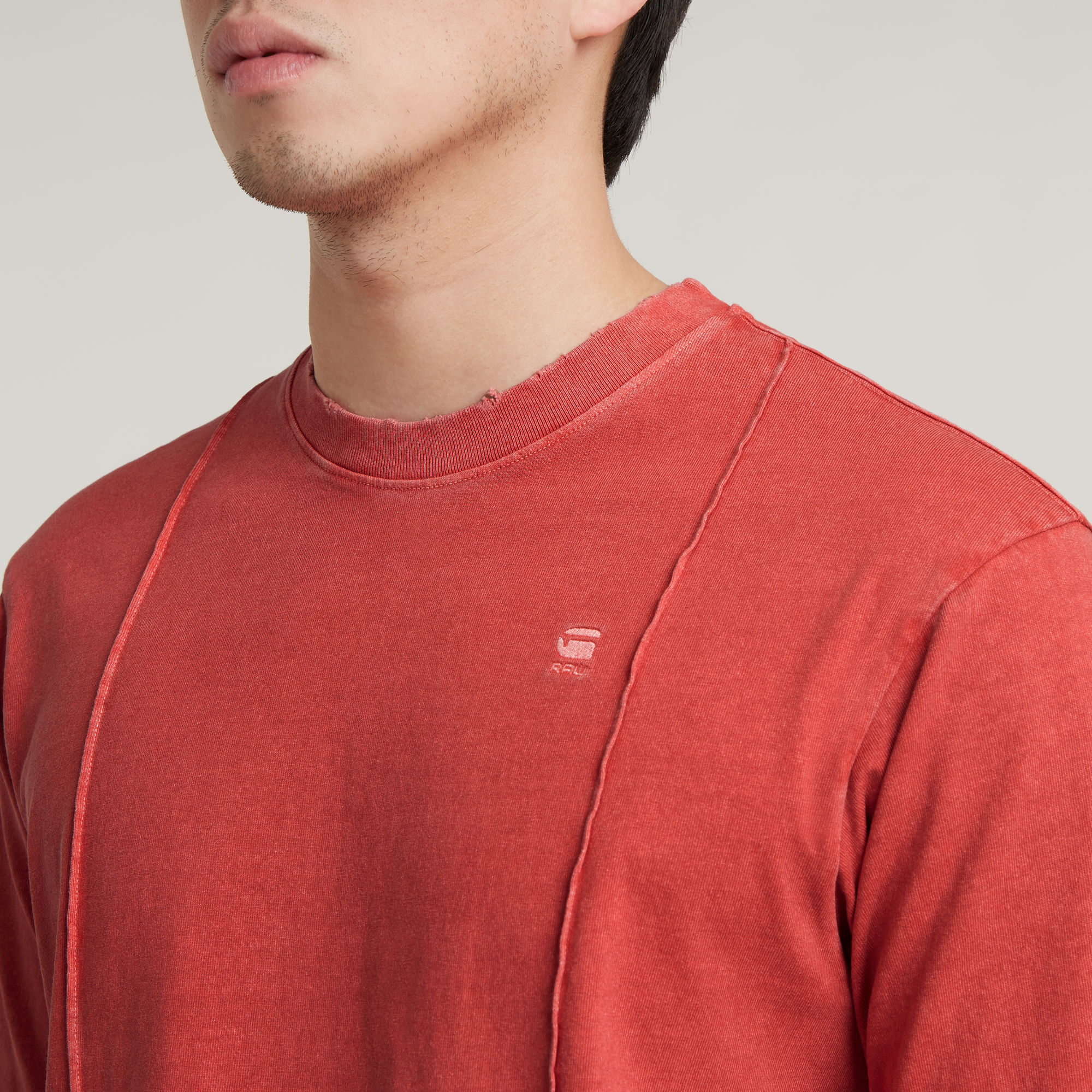 G-Star RAW Overdyed Destroyed Boxy T-Shirt Roze Heren