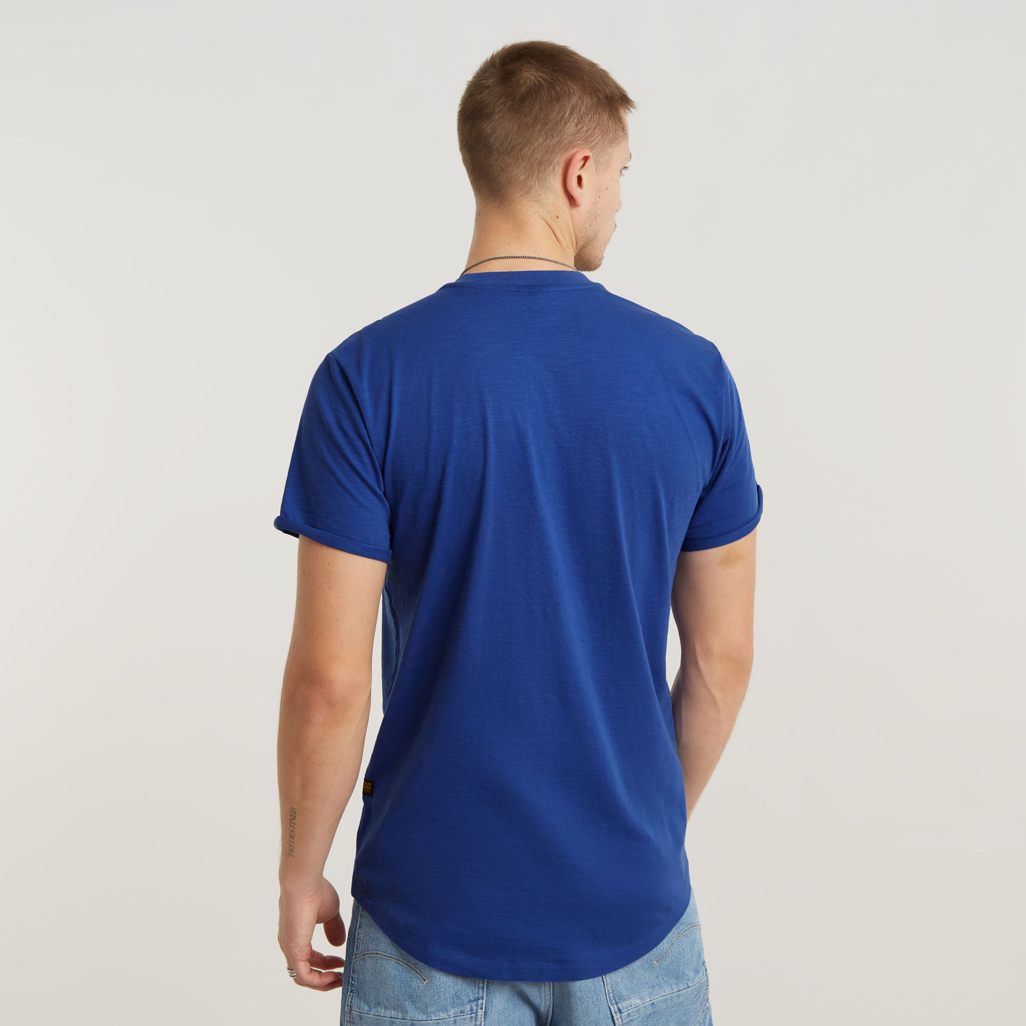 G-Star RAW HQ Old School Logo Lash T-Shirt Midden blauw Heren