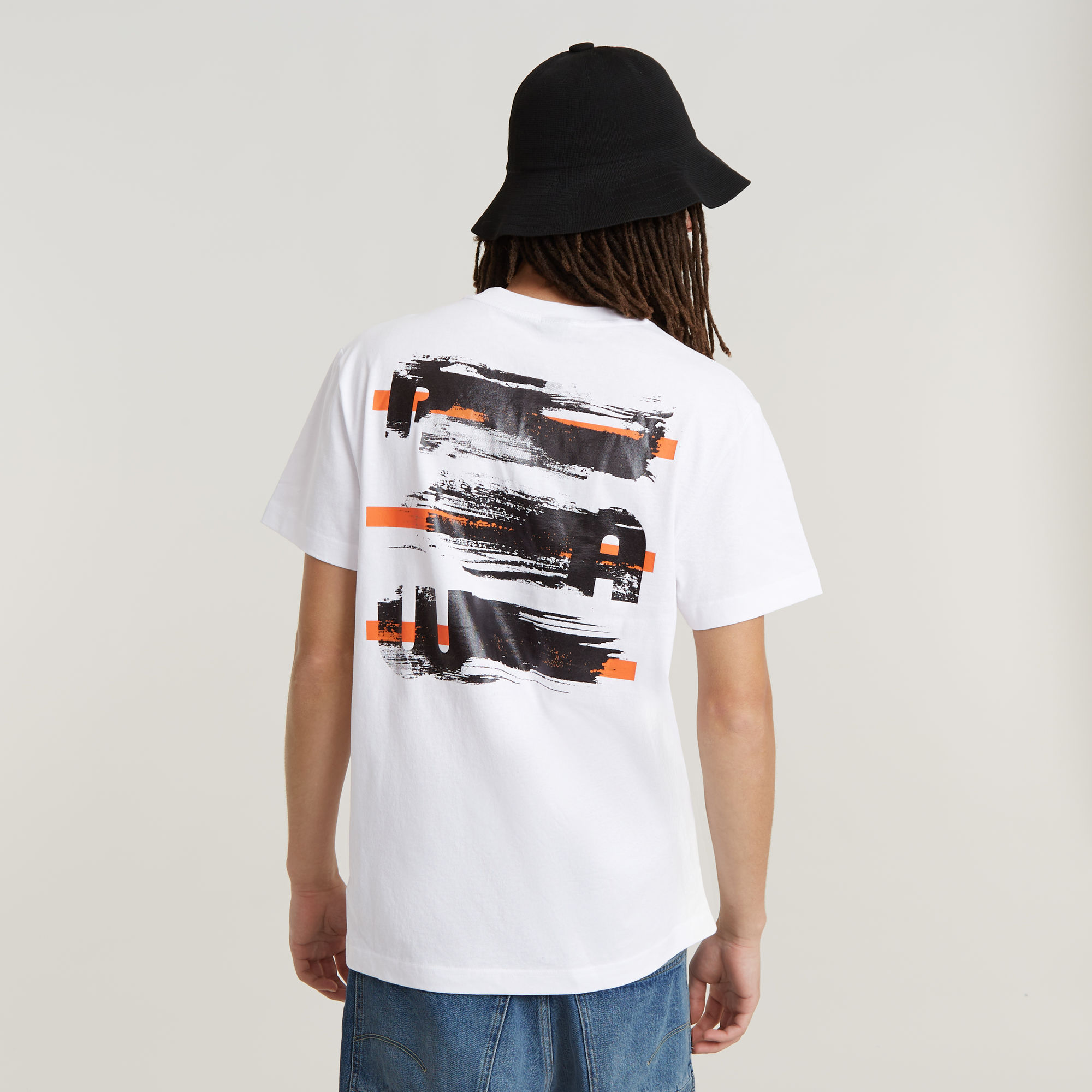 G-Star RAW Painted Back Graphic T-Shirt Wit Heren