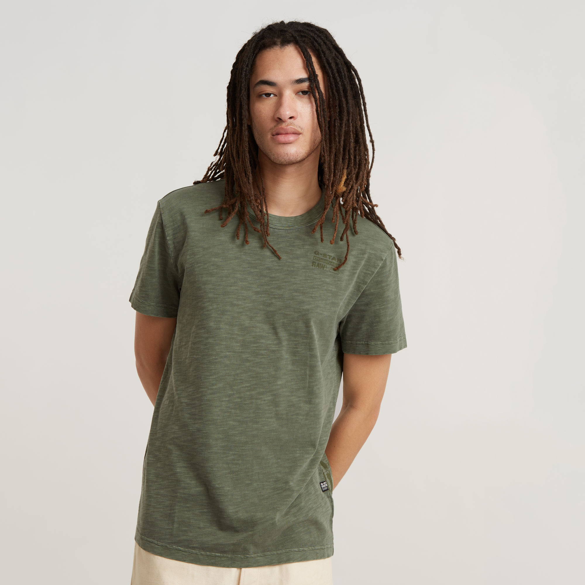 

Musa Stencil Pigment Dye T-Shirt - Green - Men