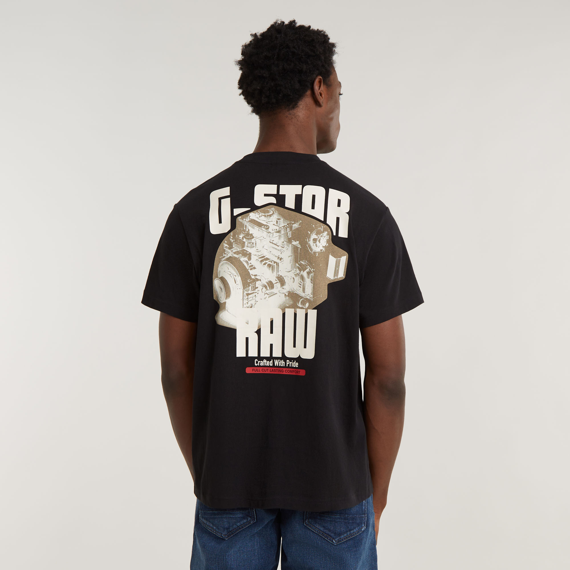G-Star RAW Engine Back Graphic Loose T-Shirt Zwart Heren