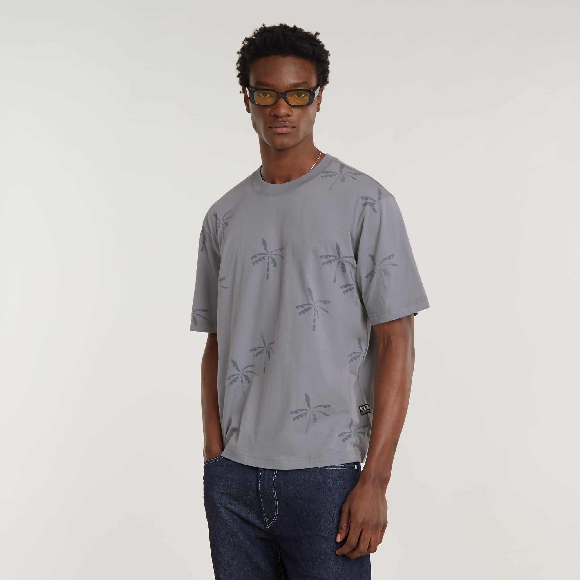 

Musa Palm Allover Print Boxy T-Shirt - Multi color - Men