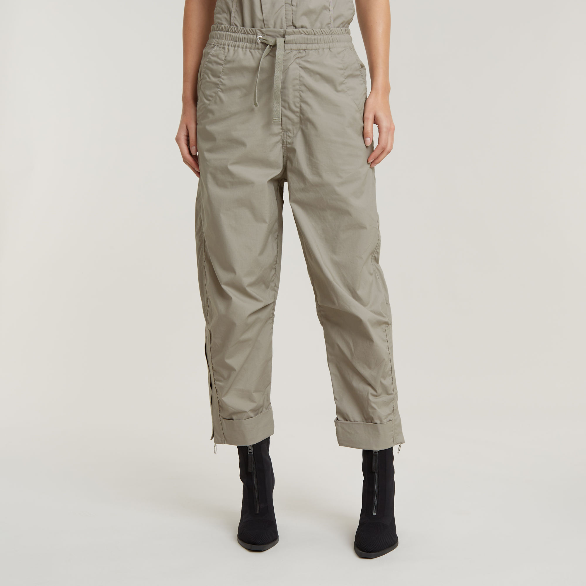 

Utility Cropped Pants - Beige - Women