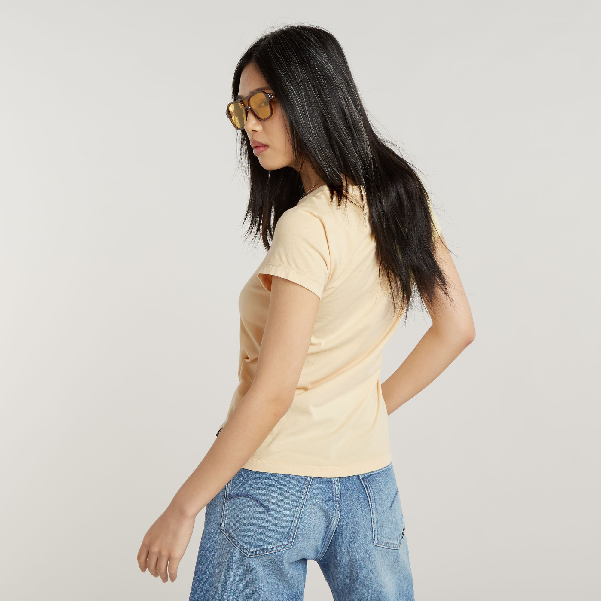 G-Star RAW Overdyed Eyben Slim Top 2.0 Geel Dames