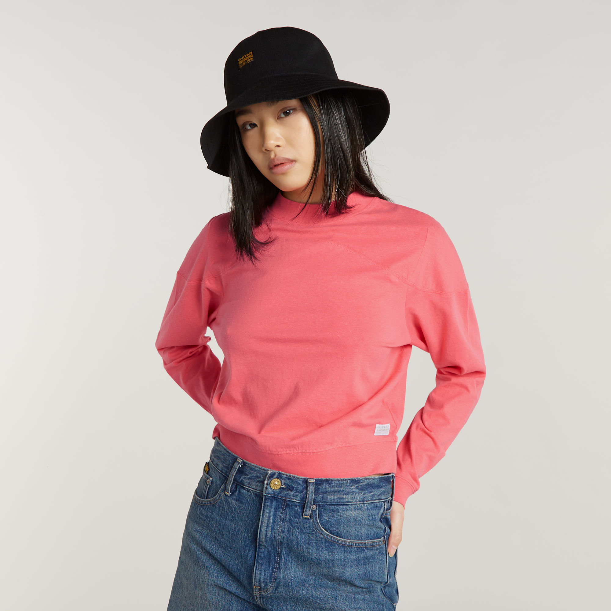 

Constructed Loose Mock Top - Pink - Women