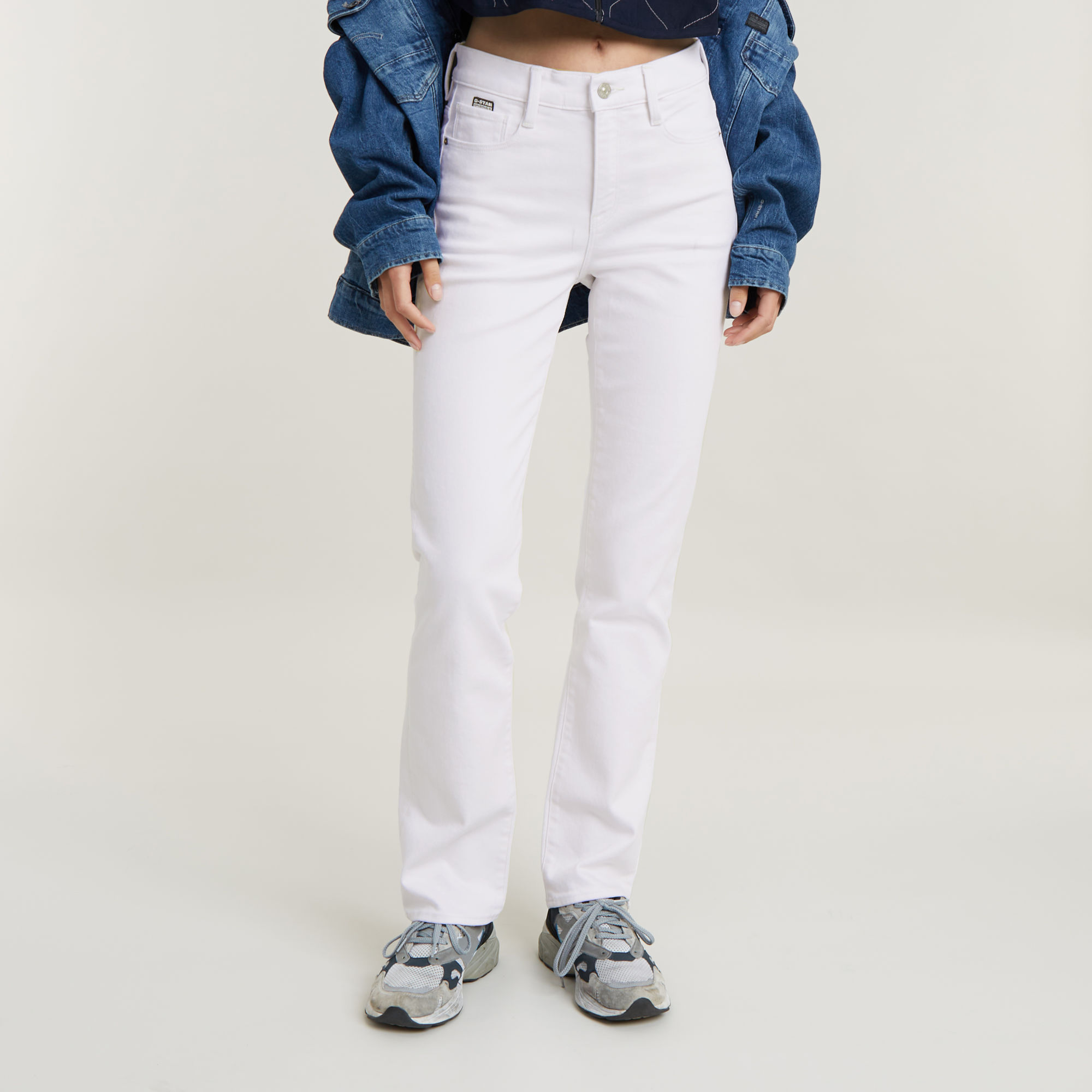 Strace Straight Jeans - Weiß - Damen