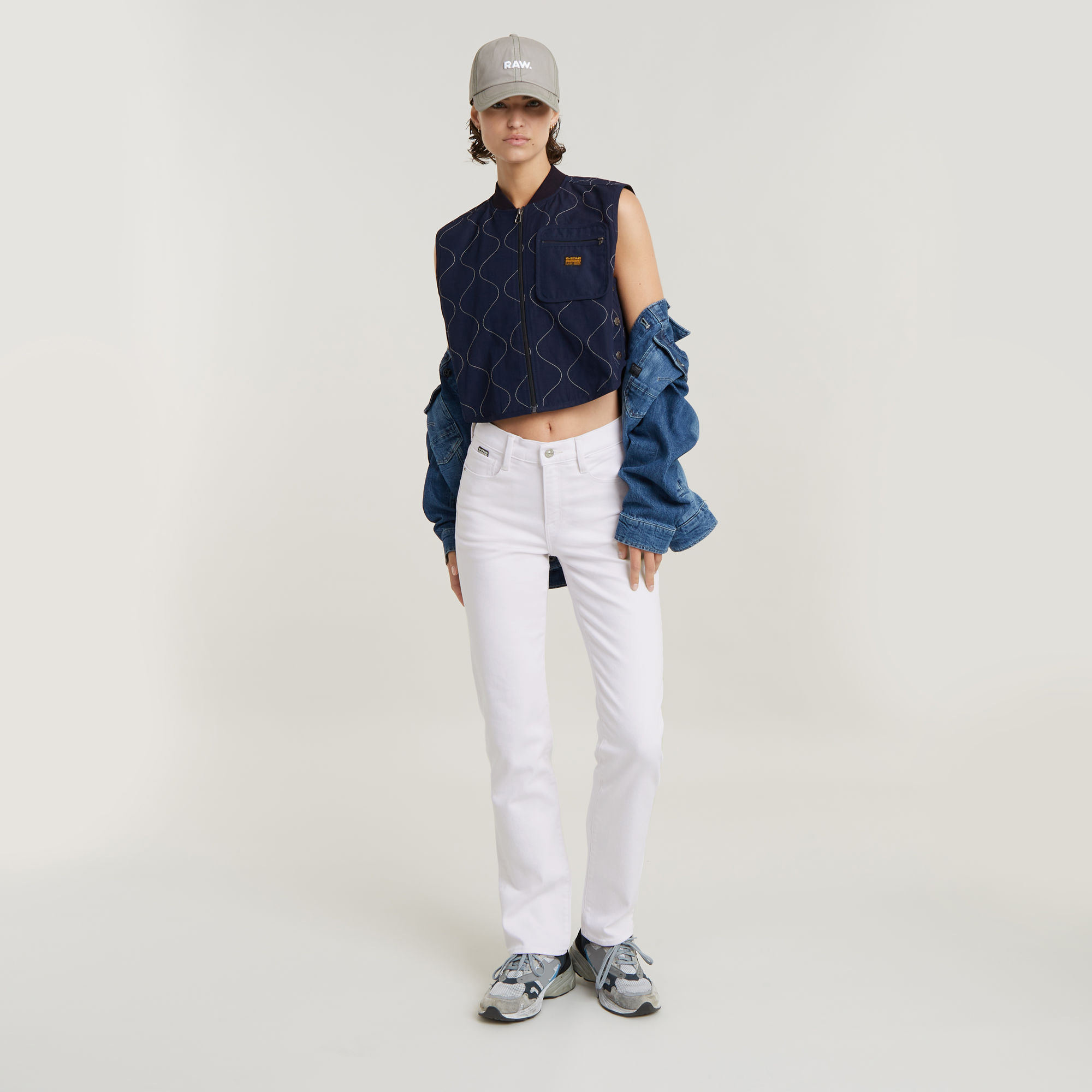 G-Star RAW Strace Straight Jeans Wit Dames