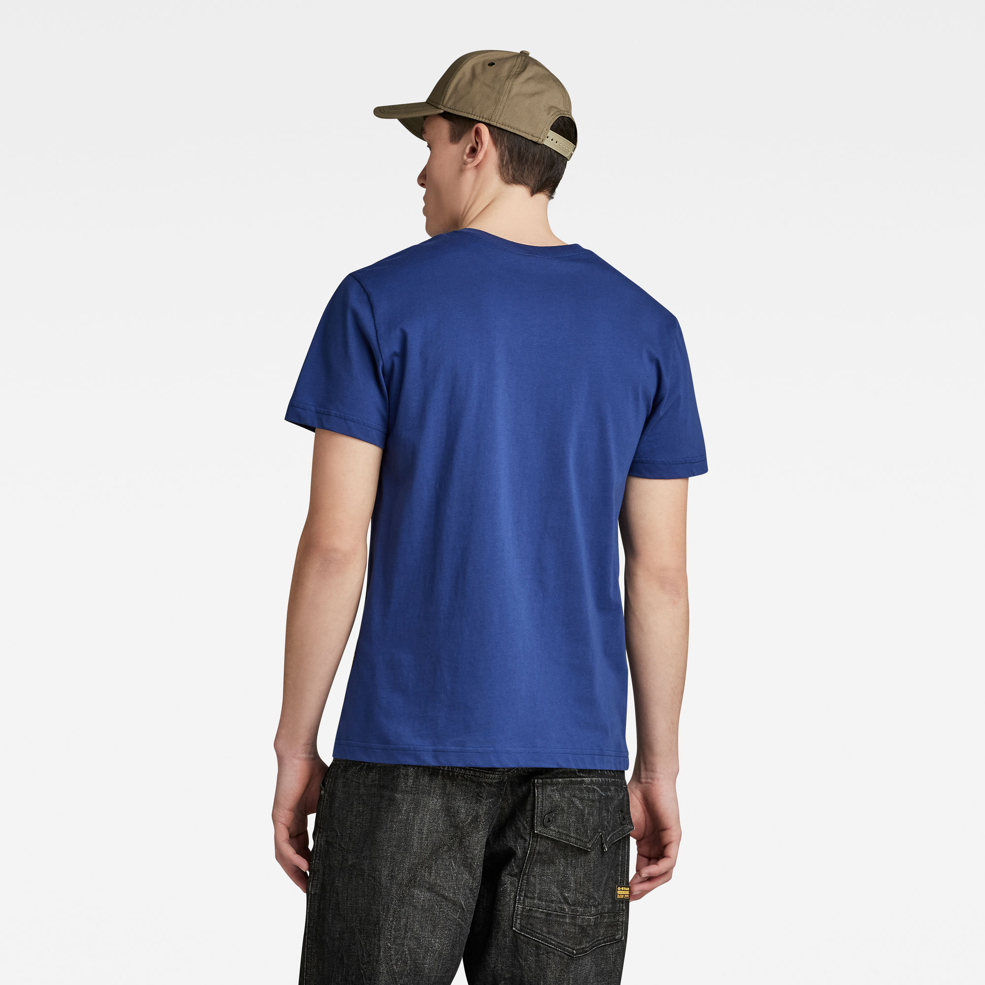 G-Star RAW Triple Logo Graphic T-Shirt Midden blauw Heren