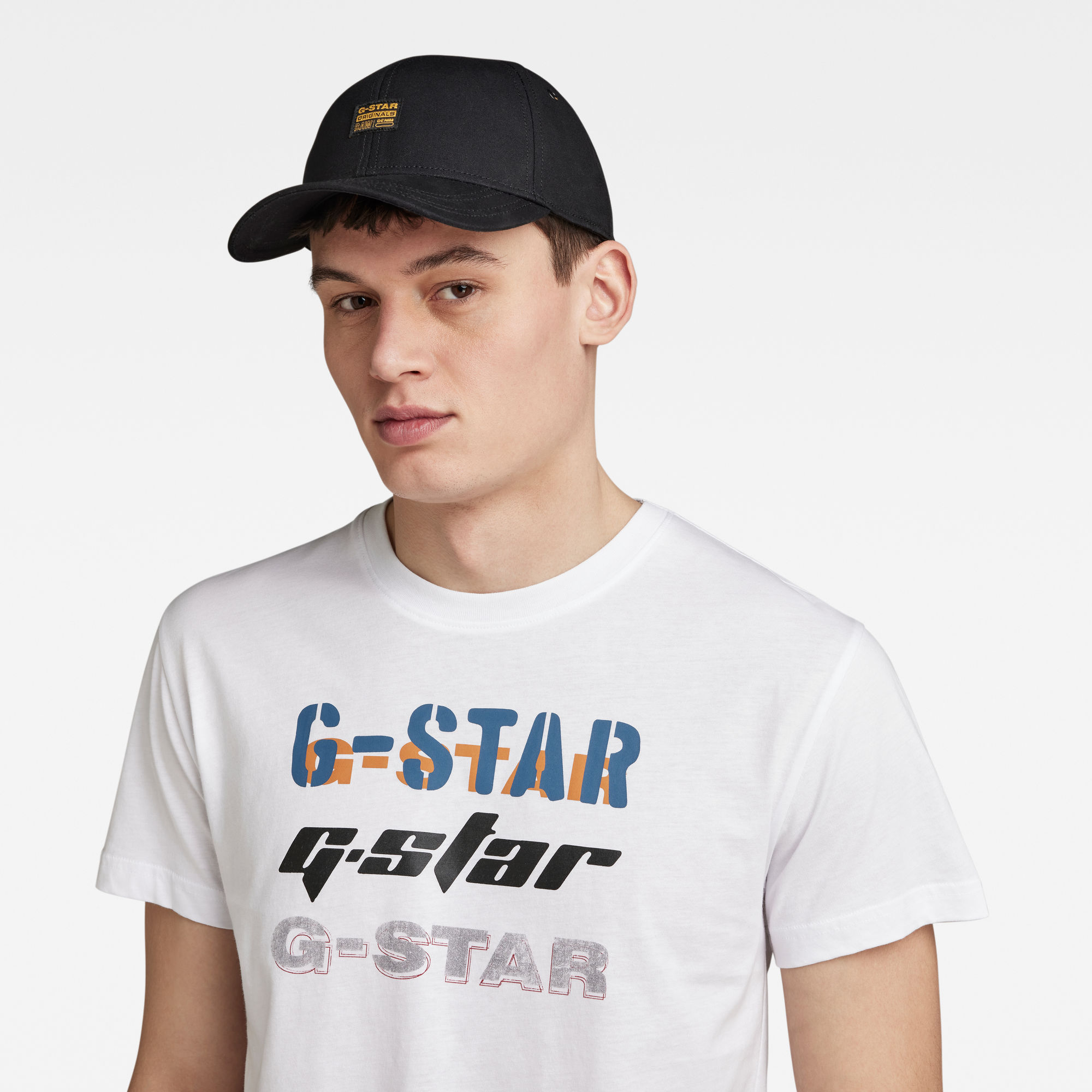 G-Star RAW Triple Logo Graphic T-Shirt Wit Heren
