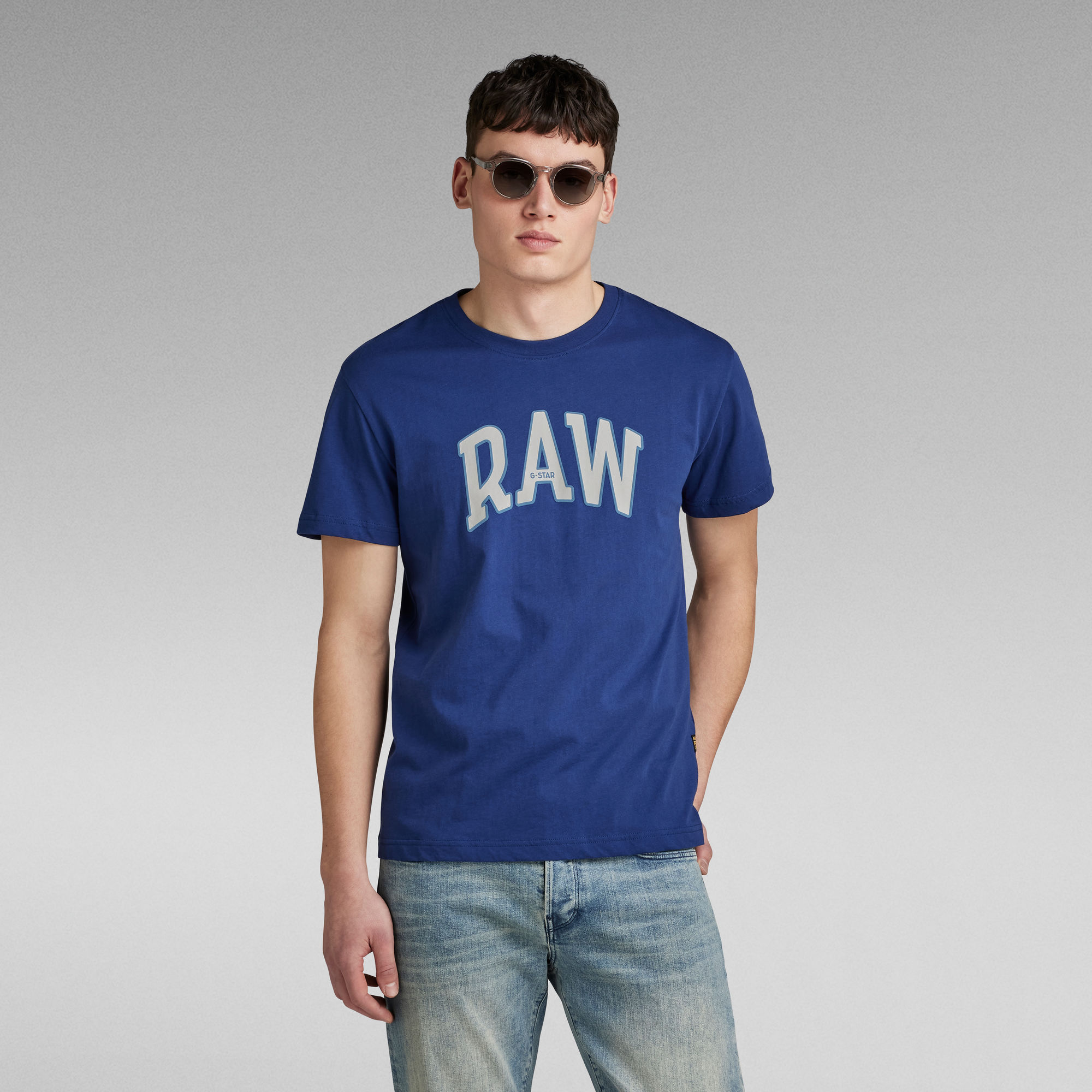 G-Star RAW Puff RAW Graphic T-Shirt Midden blauw Heren