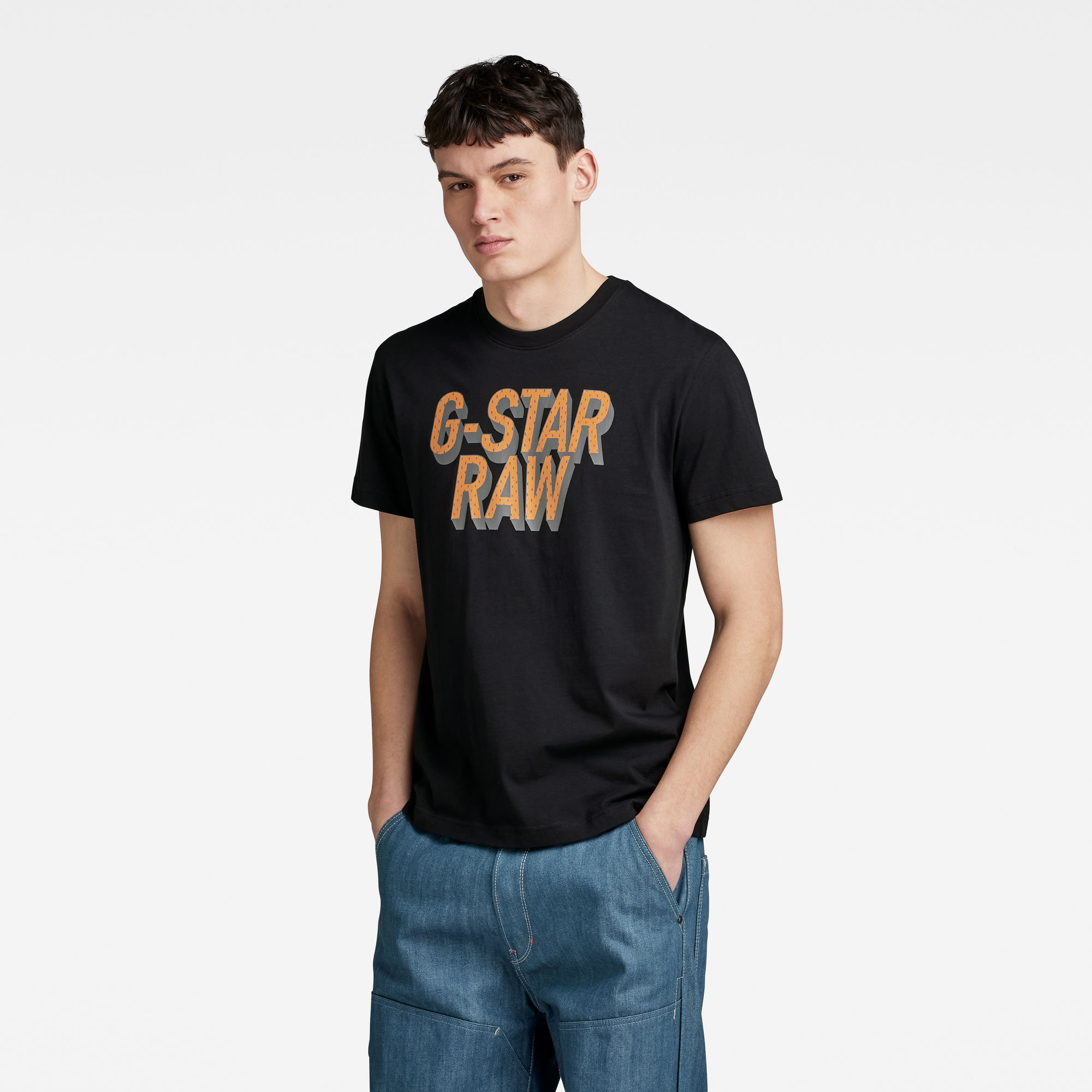 G-Star RAW 3D Dotted Graphic T-Shirt Zwart Heren