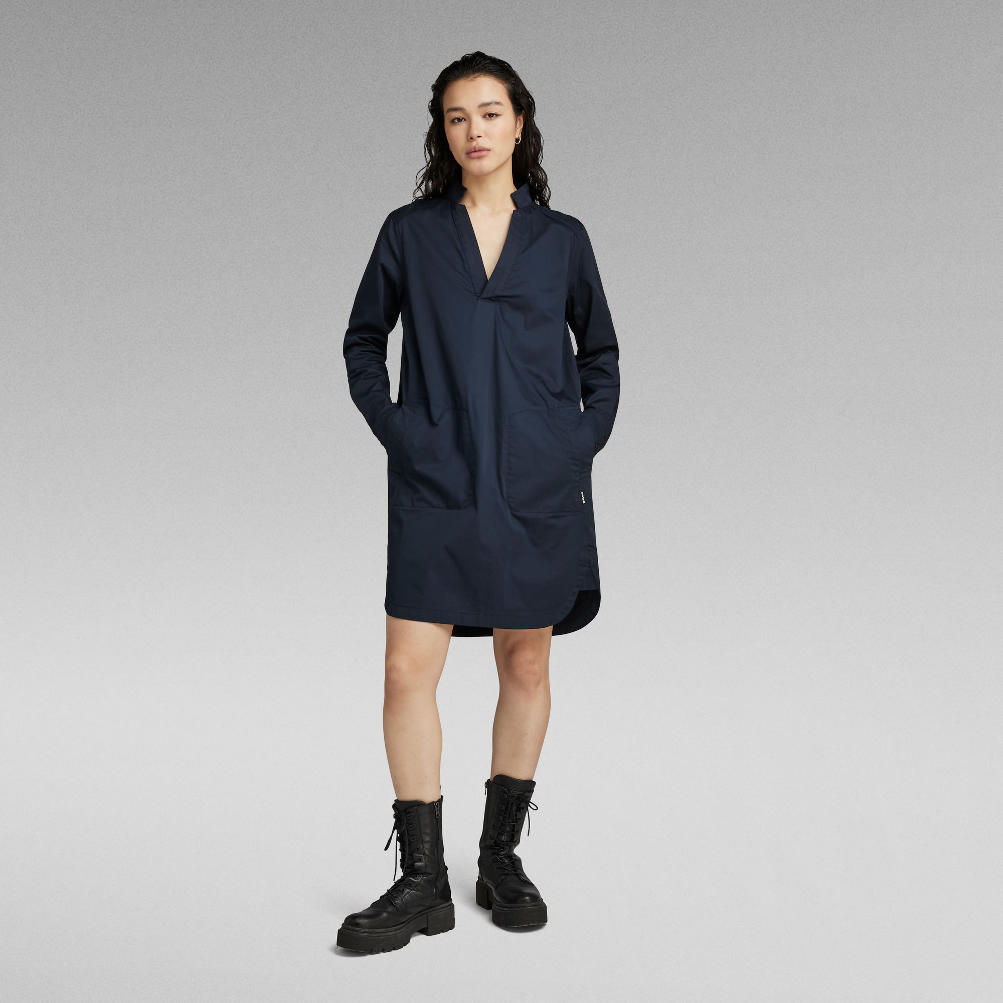 

Millery V-Neck Shirt Dress - Dark blue - Women