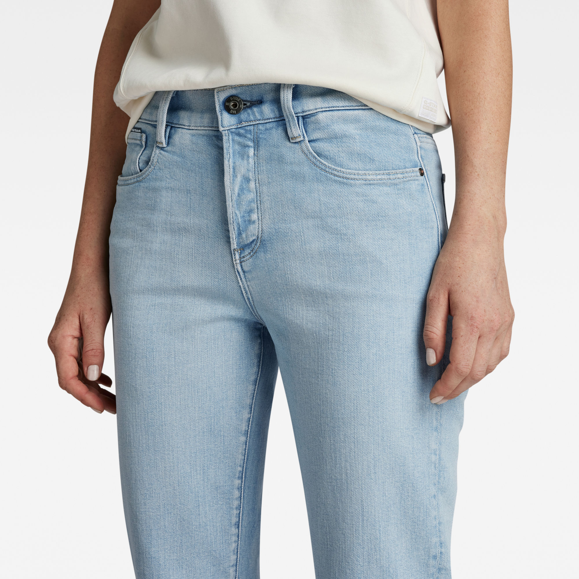 G-Star RAW Strace Straight Cropped Jeans Lichtblauw Dames