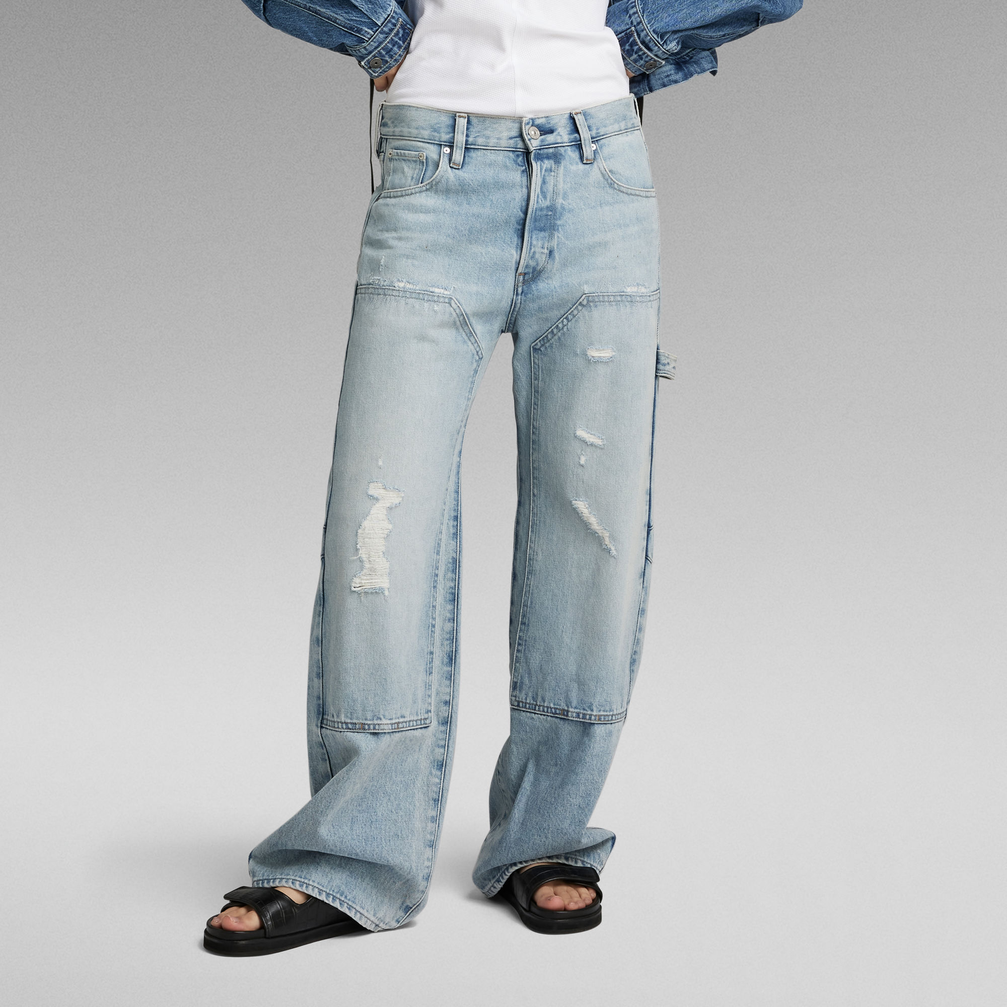 G-Star RAW Bowey 3D Carpenter Loose Jeans Lichtblauw Dames