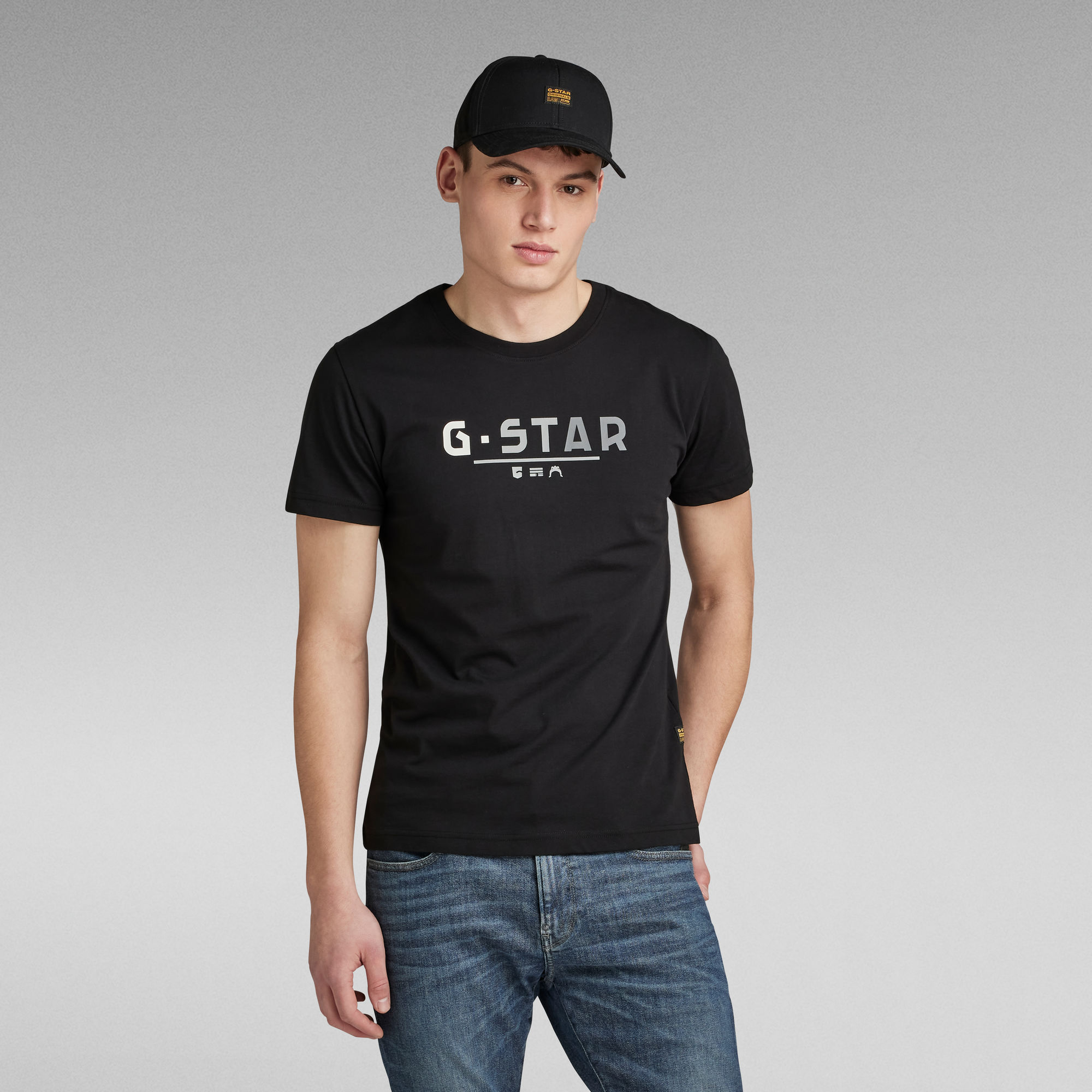 G-Star RAW Multi Logo Graphic T-Shirt Zwart Heren