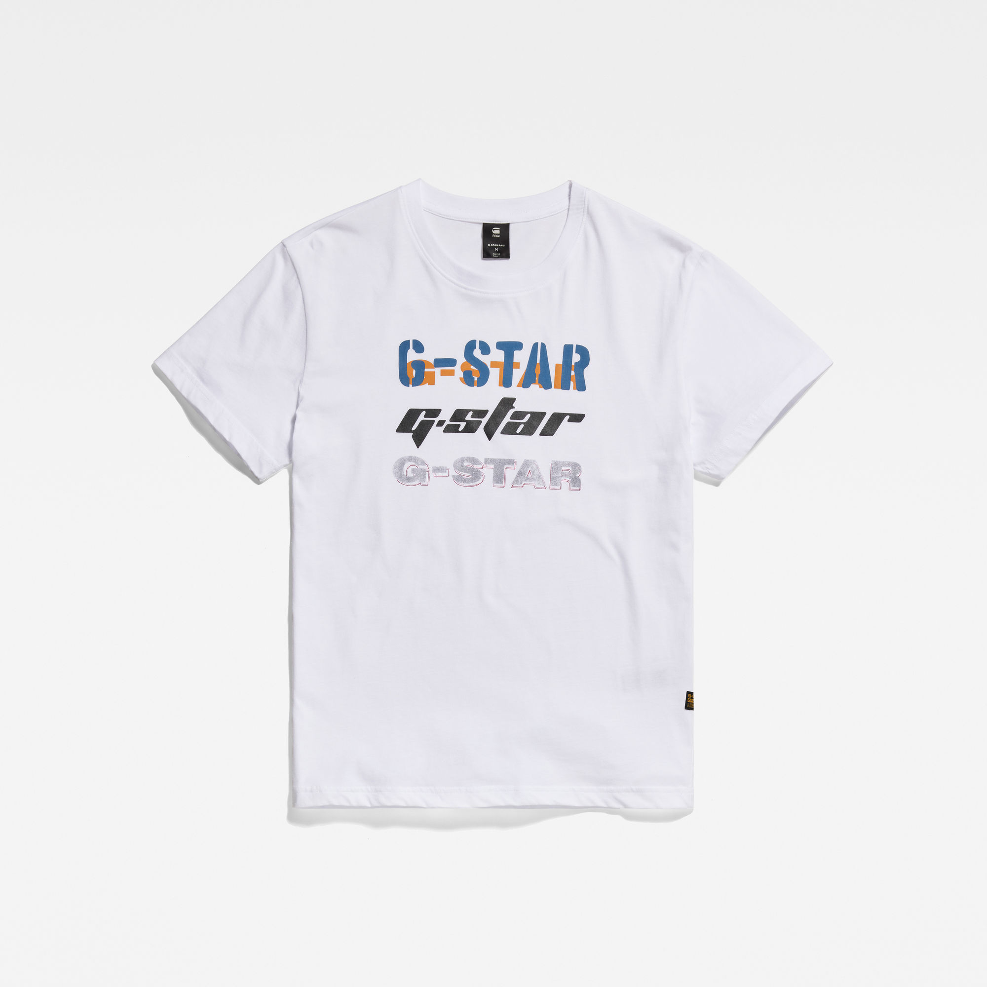 G-Star RAW Triple Logo Graphic T-Shirt Wit Heren