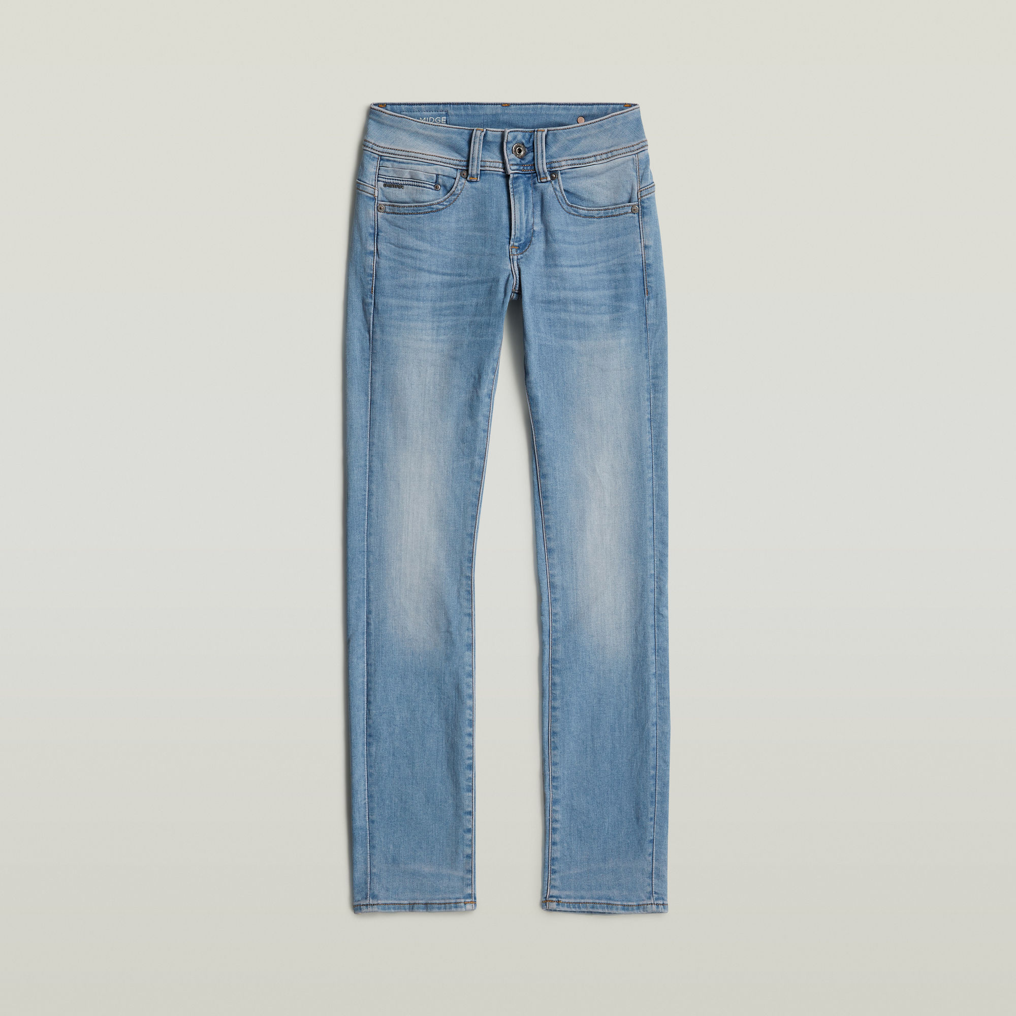 Thumbnail - Midge Saddle Mid Straight Jeans - Mittelblau - Damen