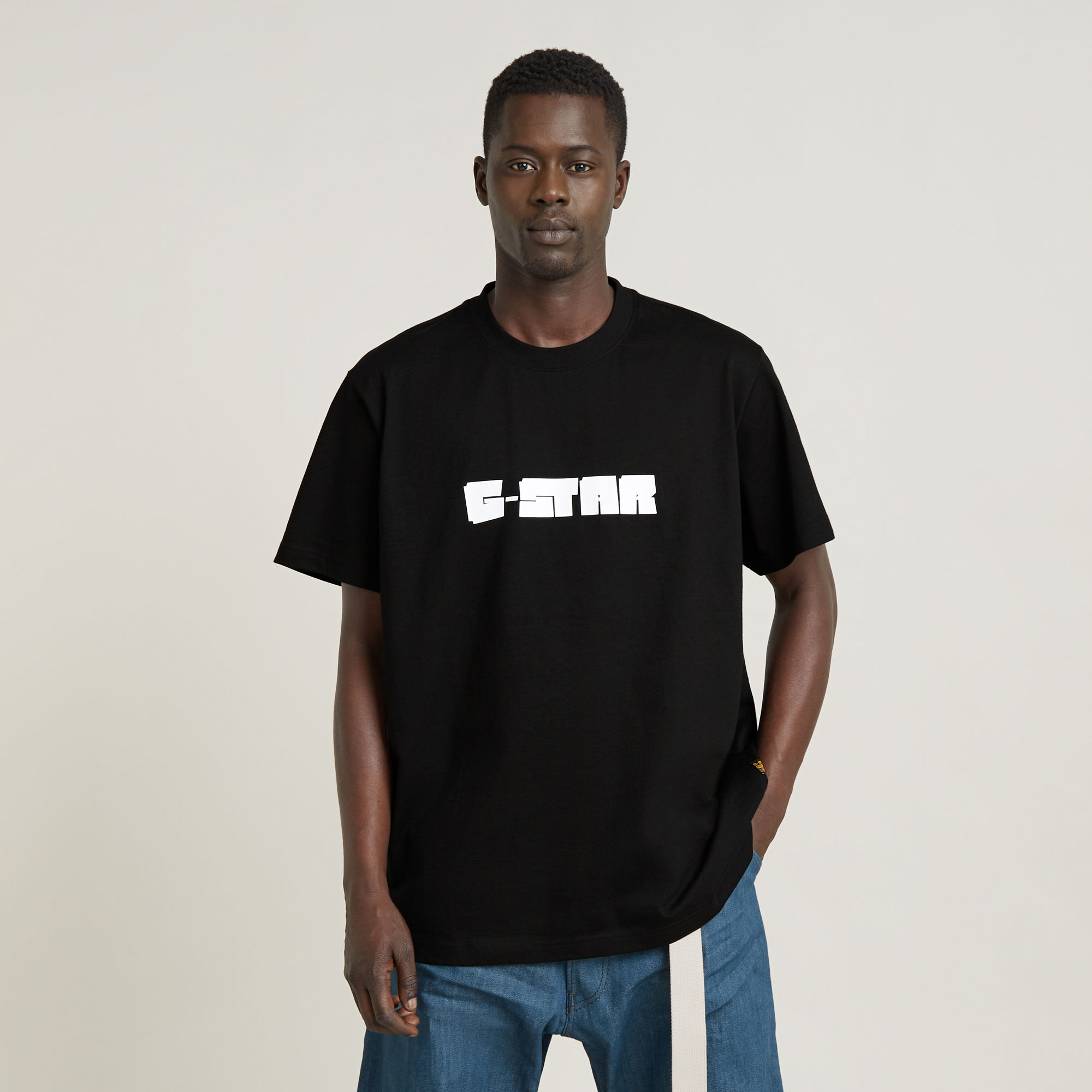 

Unisex Graphic Script Loose T-Shirt - Black - Men