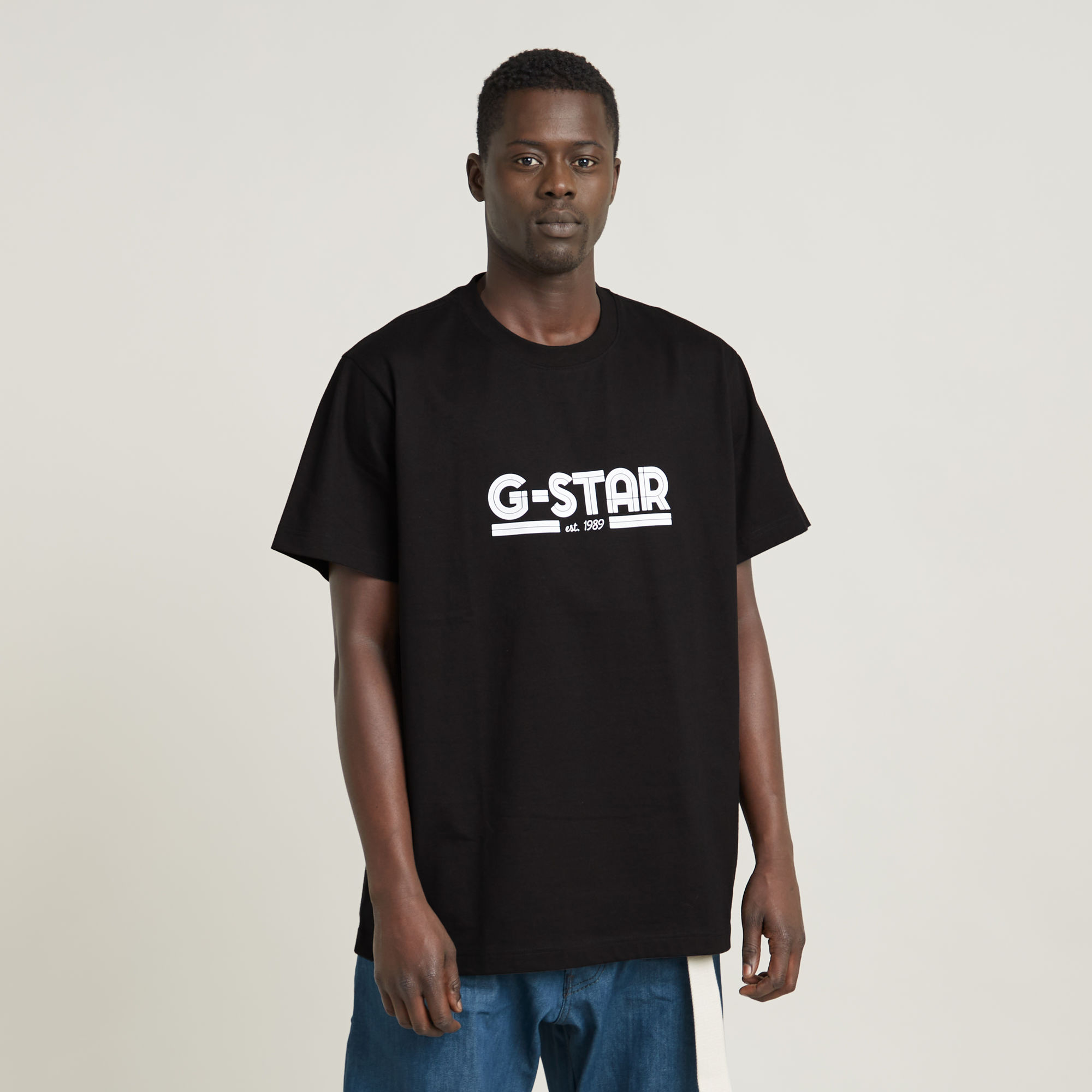 G-Star RAW Unisex Line Script Loose T-Shirt Zwart Heren