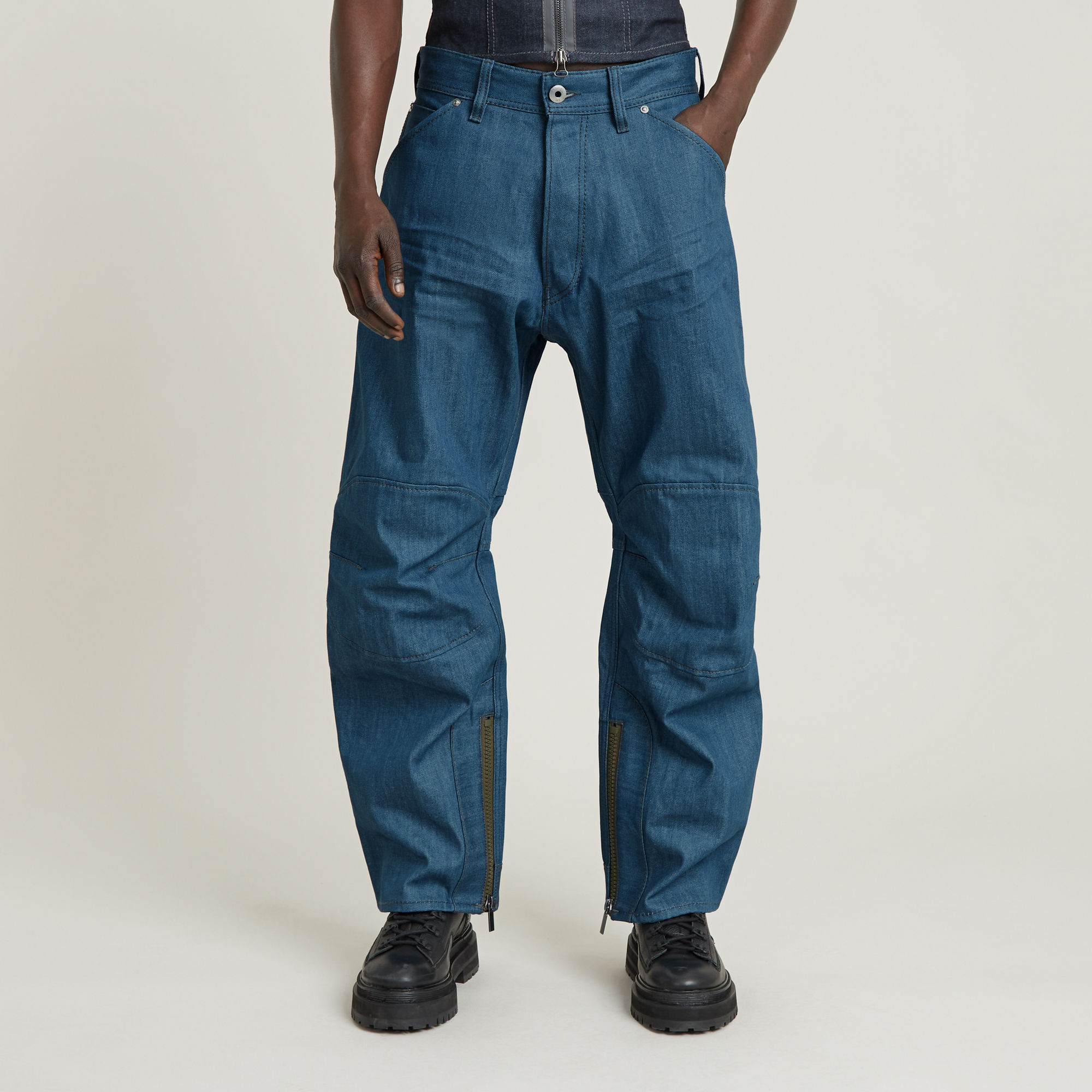 G-Star RAW BB 5620 3D Wide Jeans Unisex Donkerblauw Heren